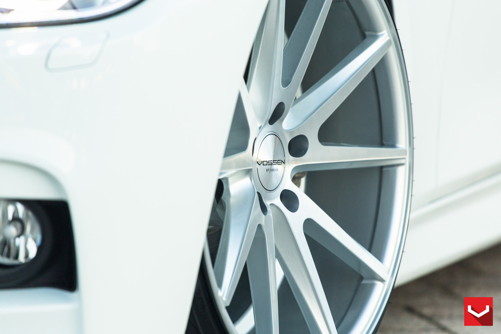 Chrome VFS Series Vossen Rims on White BMW 3-Series - Photo by Vossen