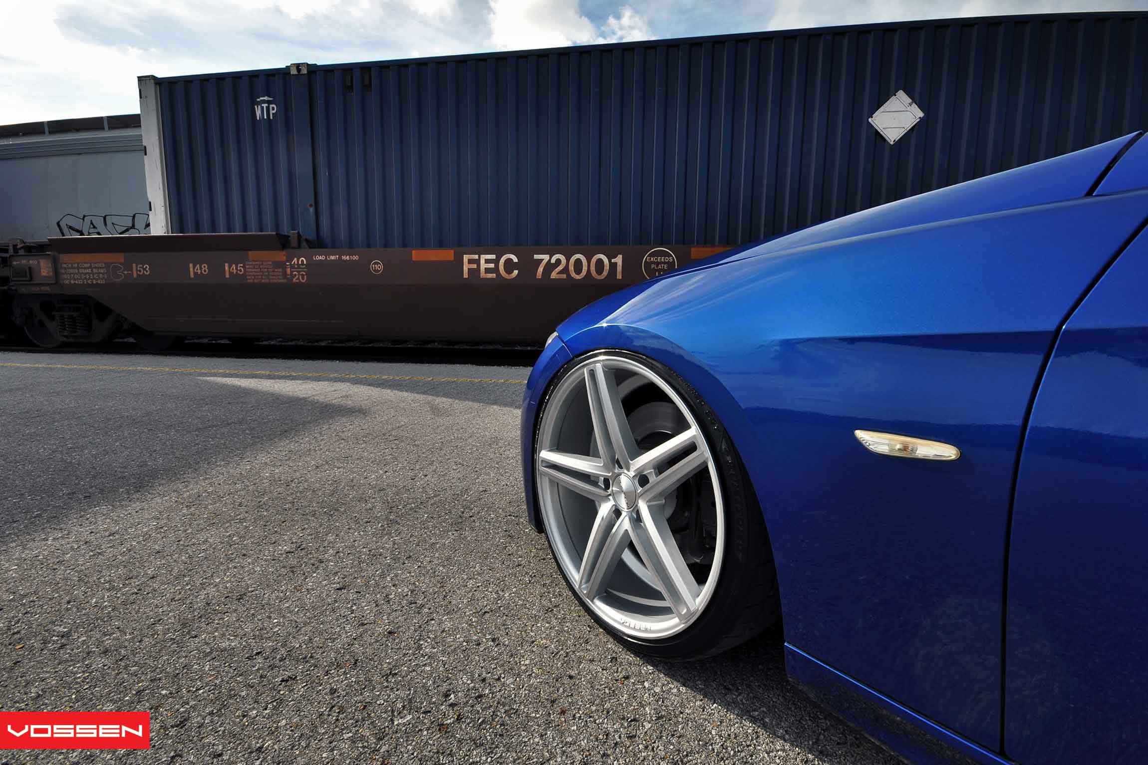Chrome CV5 Vossen Rims on Blue BMW 3-Series - Photo by Vossen