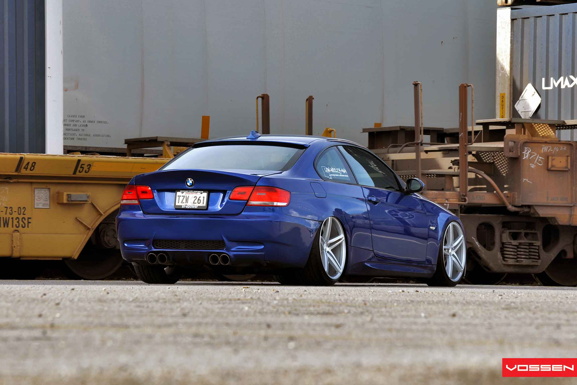 Blue BMW 3-Series with Custom Exhaust System - Photo by Vossen