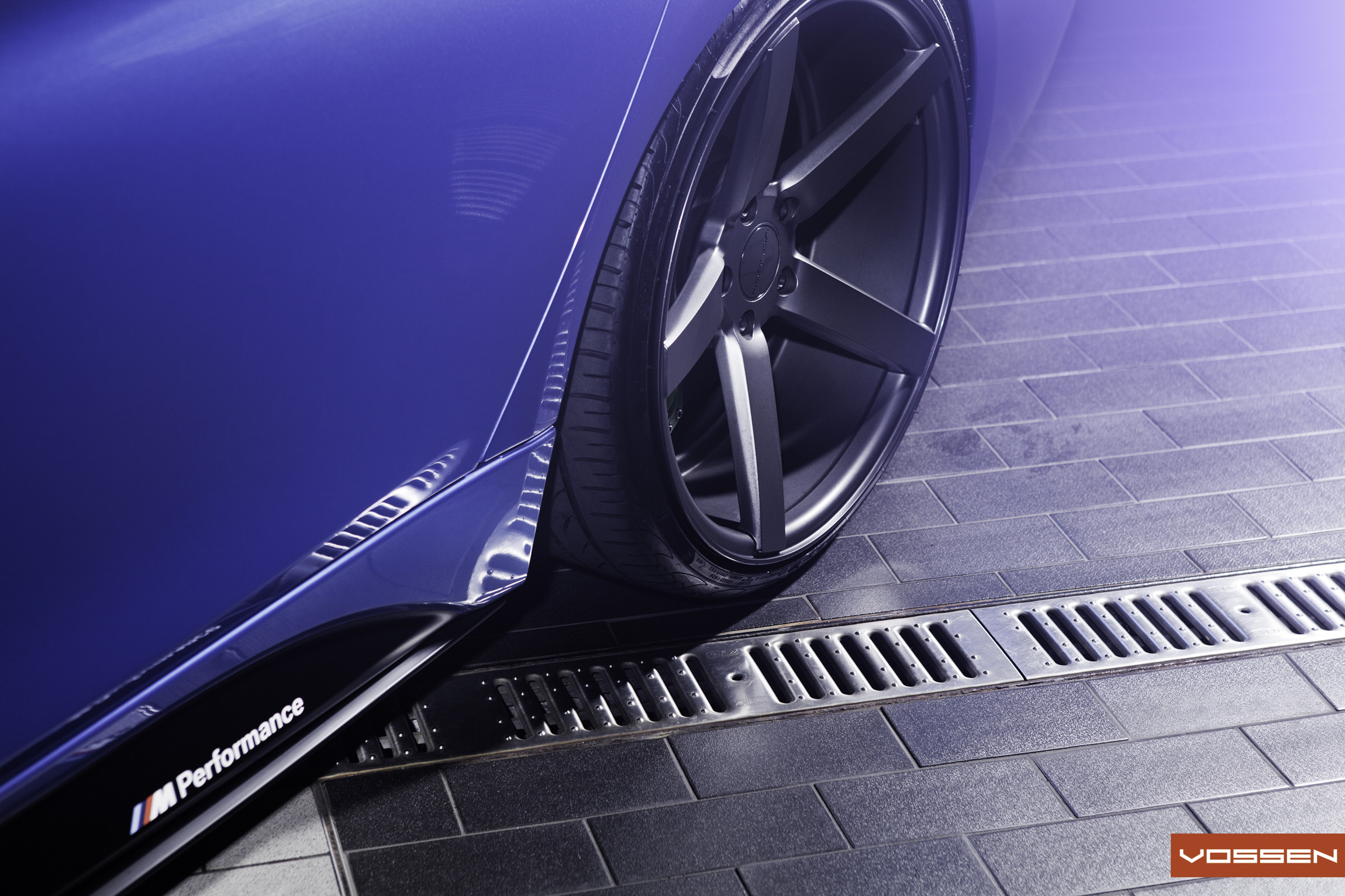 Blue BMW 3-Series with Dark Smoke Vossen Wheels - Photo by Vossen
