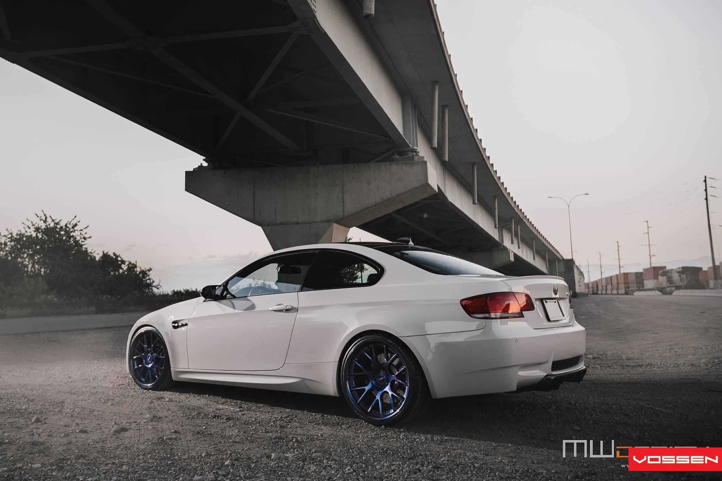 Aftermarket Rear Diffuser on White BMW 3-Series - Photo by Vossen