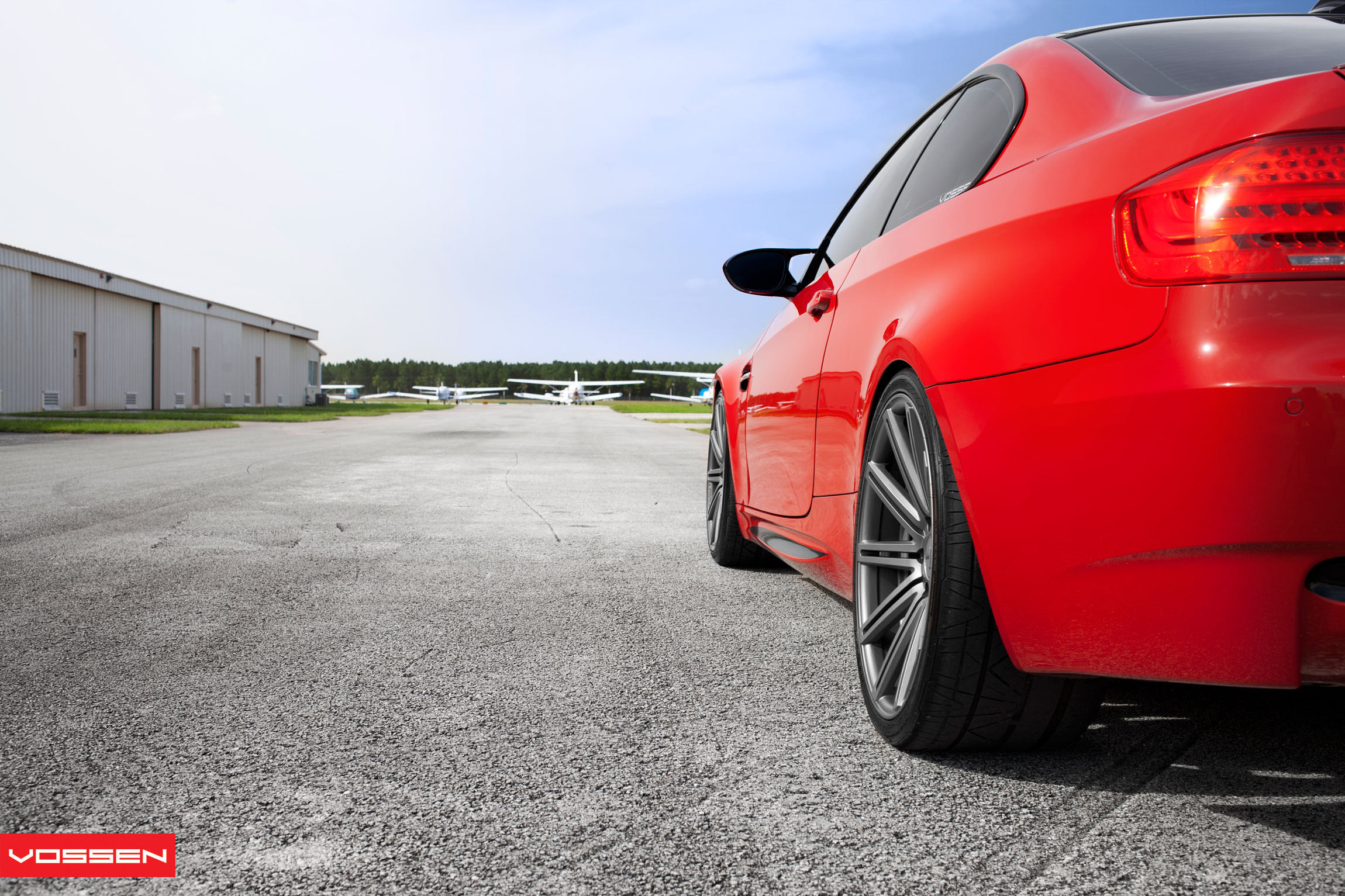 Custom Vossen Rims on Red BMW 3-Series - Photo by Vossen