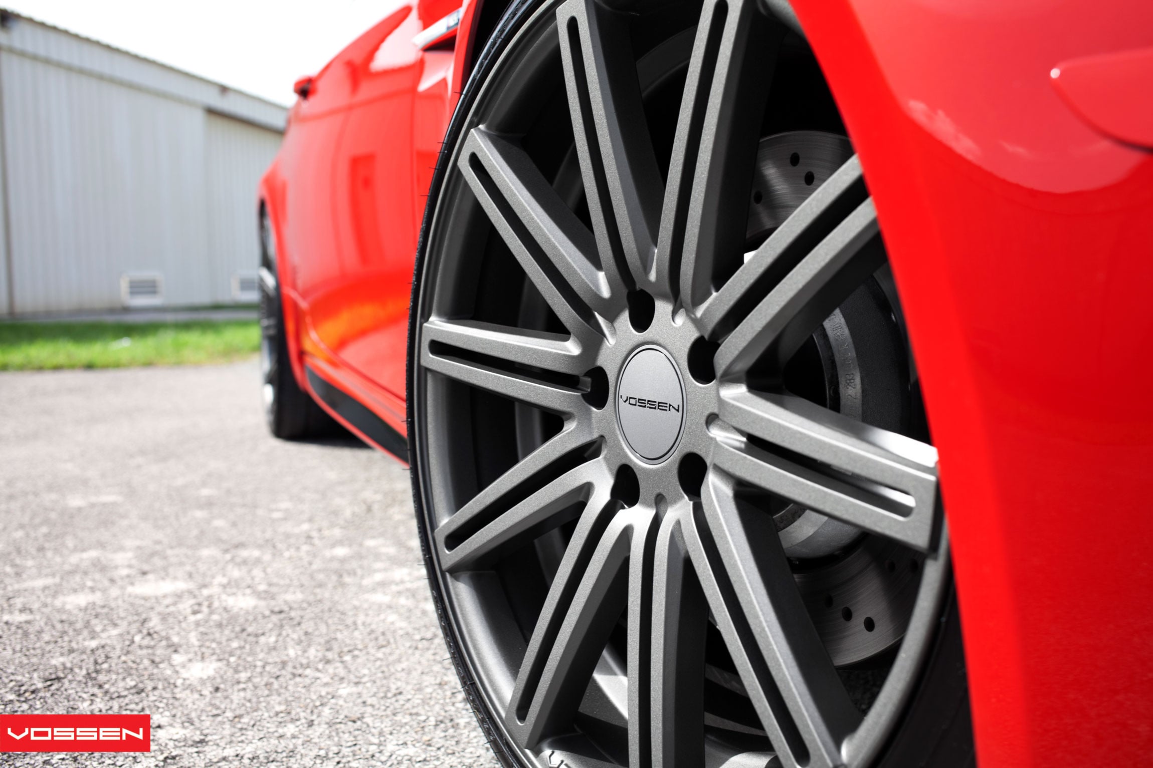 Red BMW 3-Series with Vossen VFS Gunmetal Wheels - Photo by Vossen