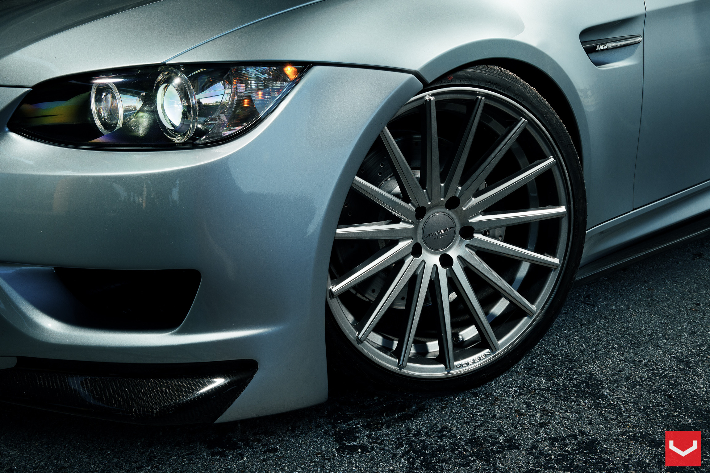 Carbon Fiber Custom Canards on BMW 3-Series - Photo by Vossen