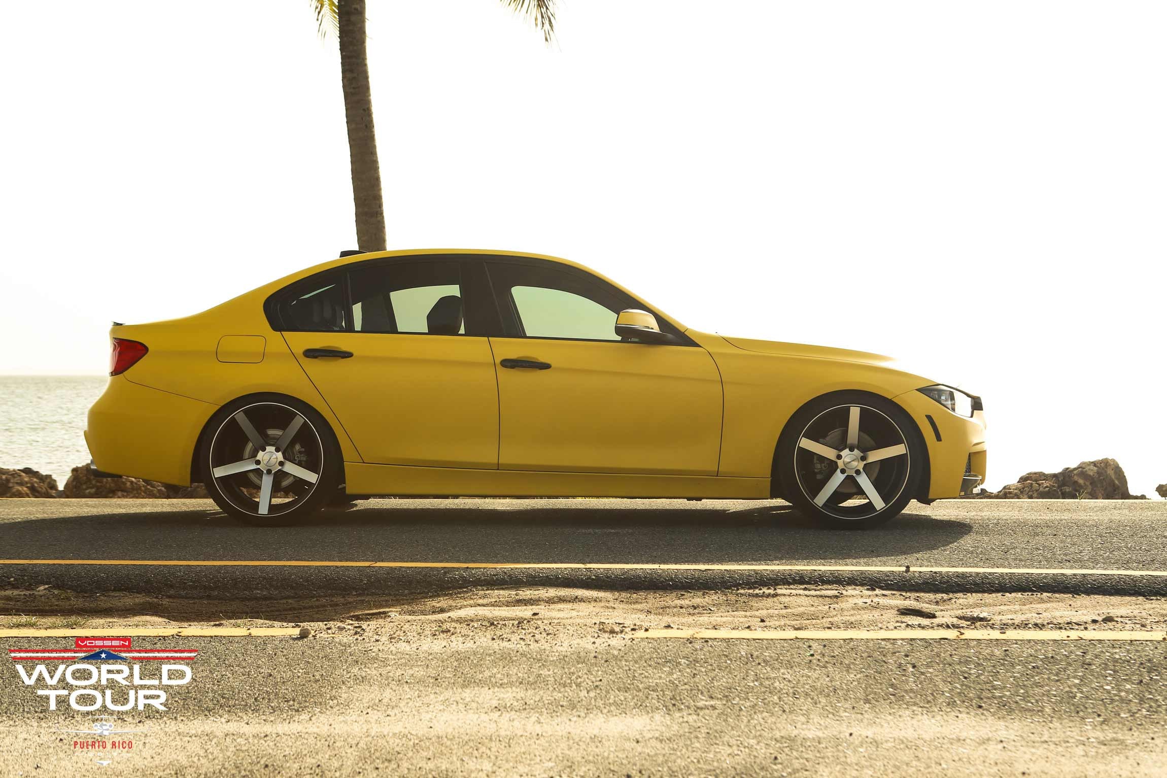 Chrome CV3R Vossen Rims on Yellow BMW 3-Series - Photo by Vossen