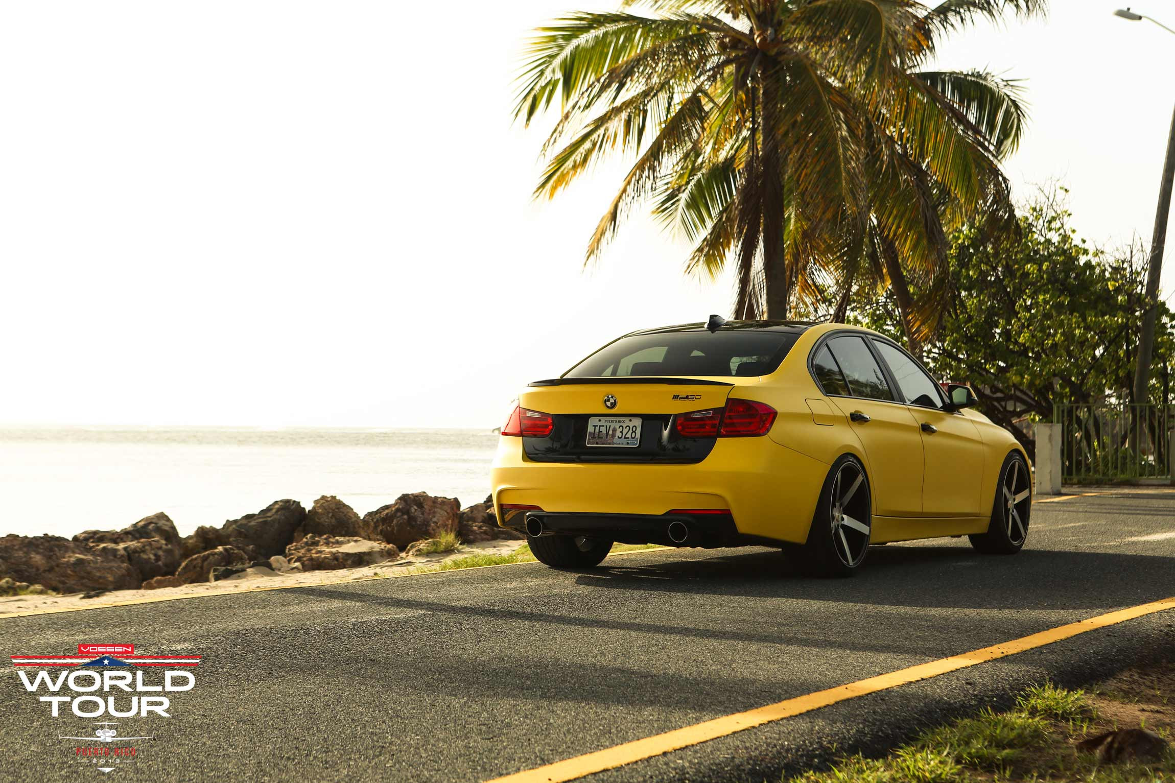 Yellow BMW 3-Series Rear Spoiler - Photo by Vossen