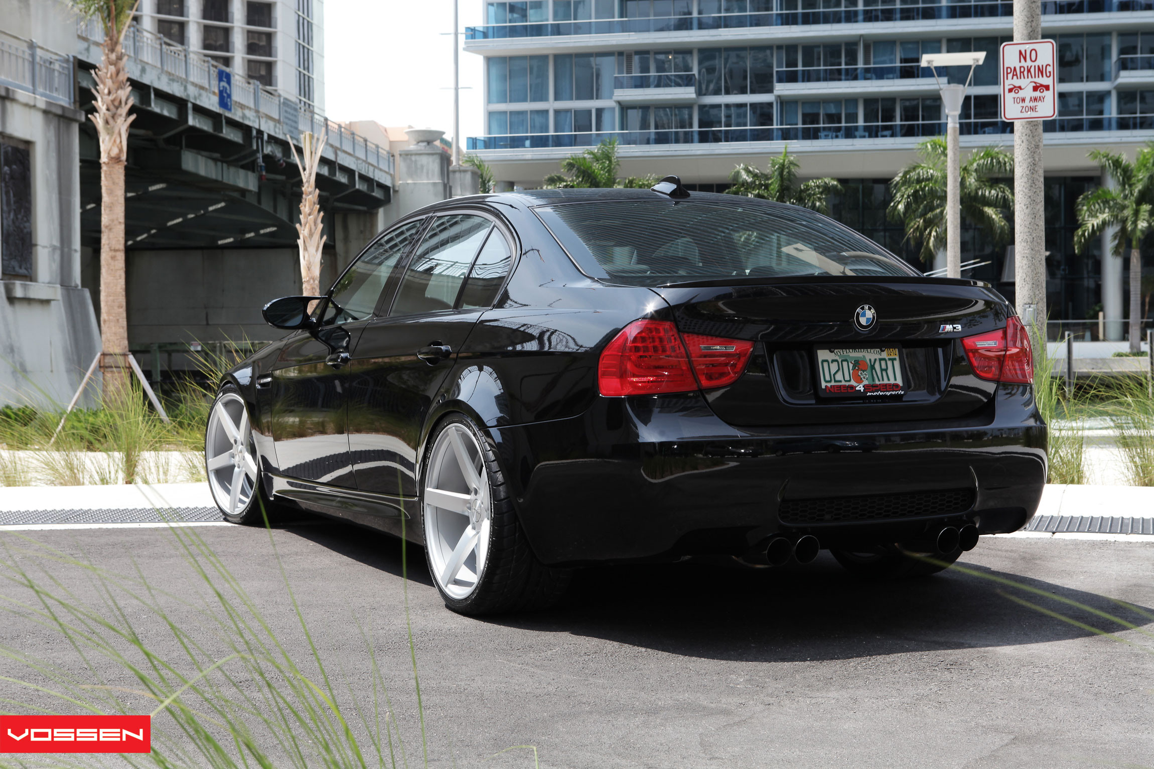 Black BMW 3-Series with LED Taillights - Photo by Vossen