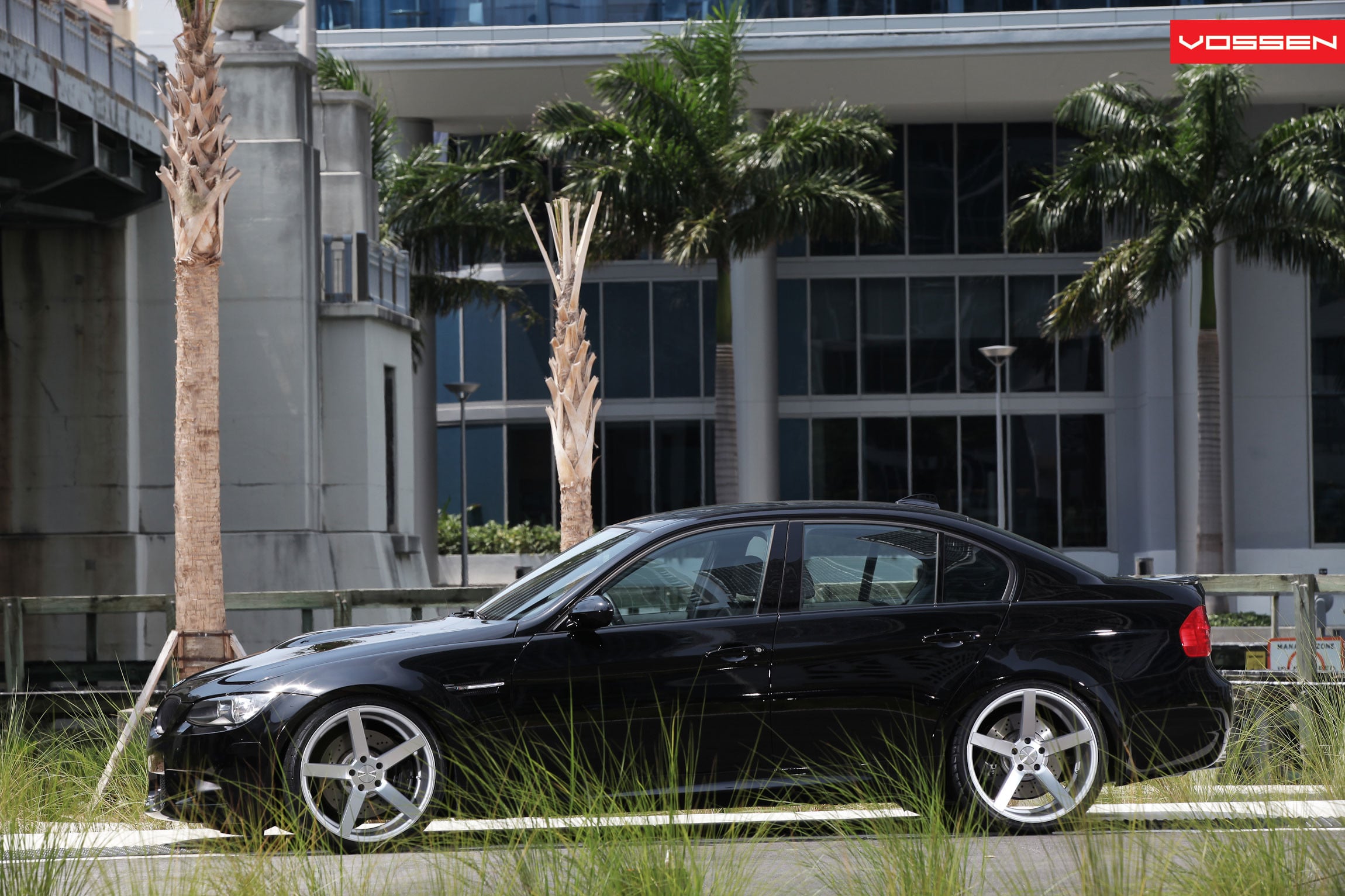 Chrome CVT Vossen Rims on Black BMW 3-Series - Photo by Vossen