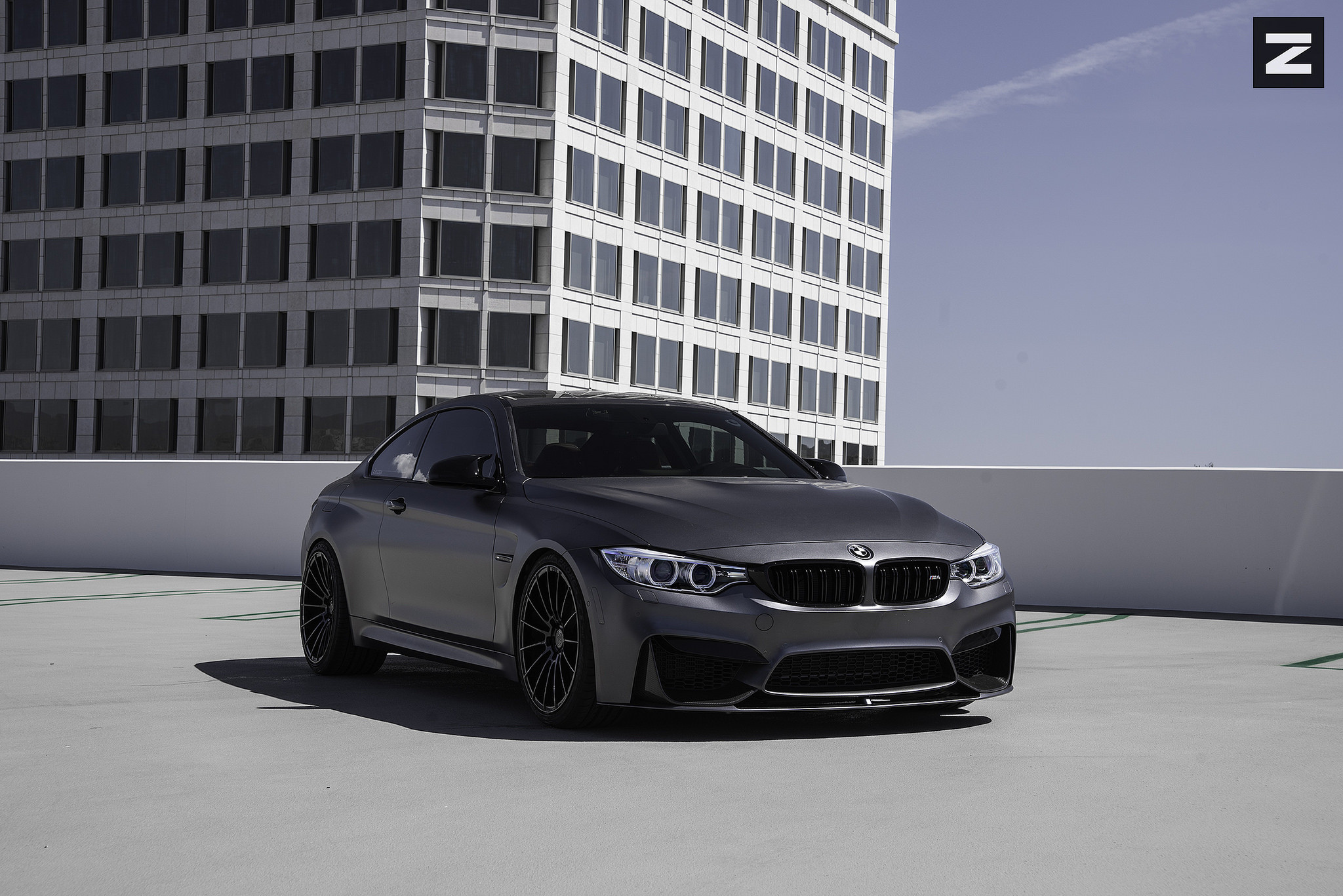 Gray BMW 4-Series with Custom Halo Headlights - Photo by Zito Wheels