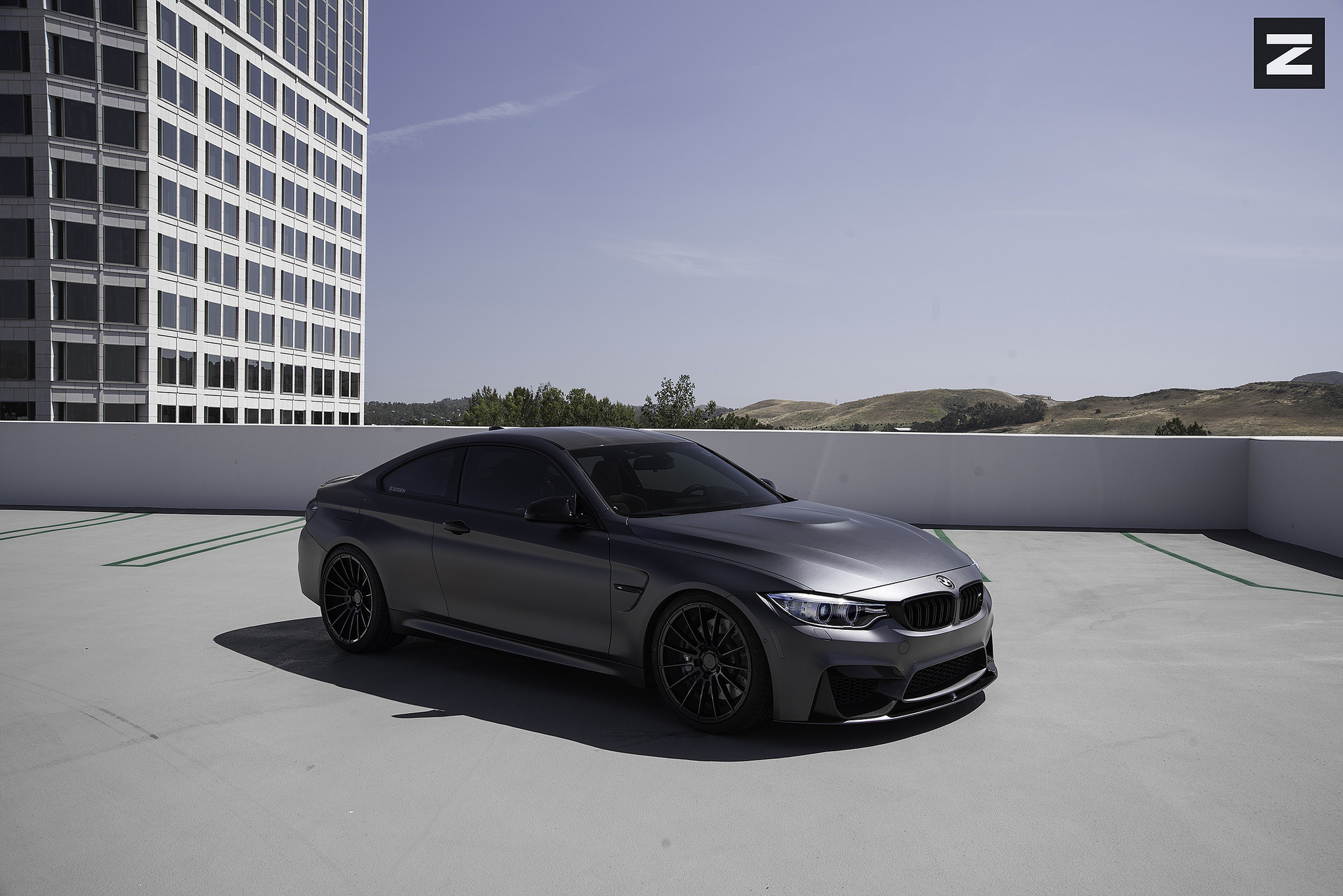 Gloss Black Zito Rims on Gray BMW 4-Series - Photo by Zito Wheels