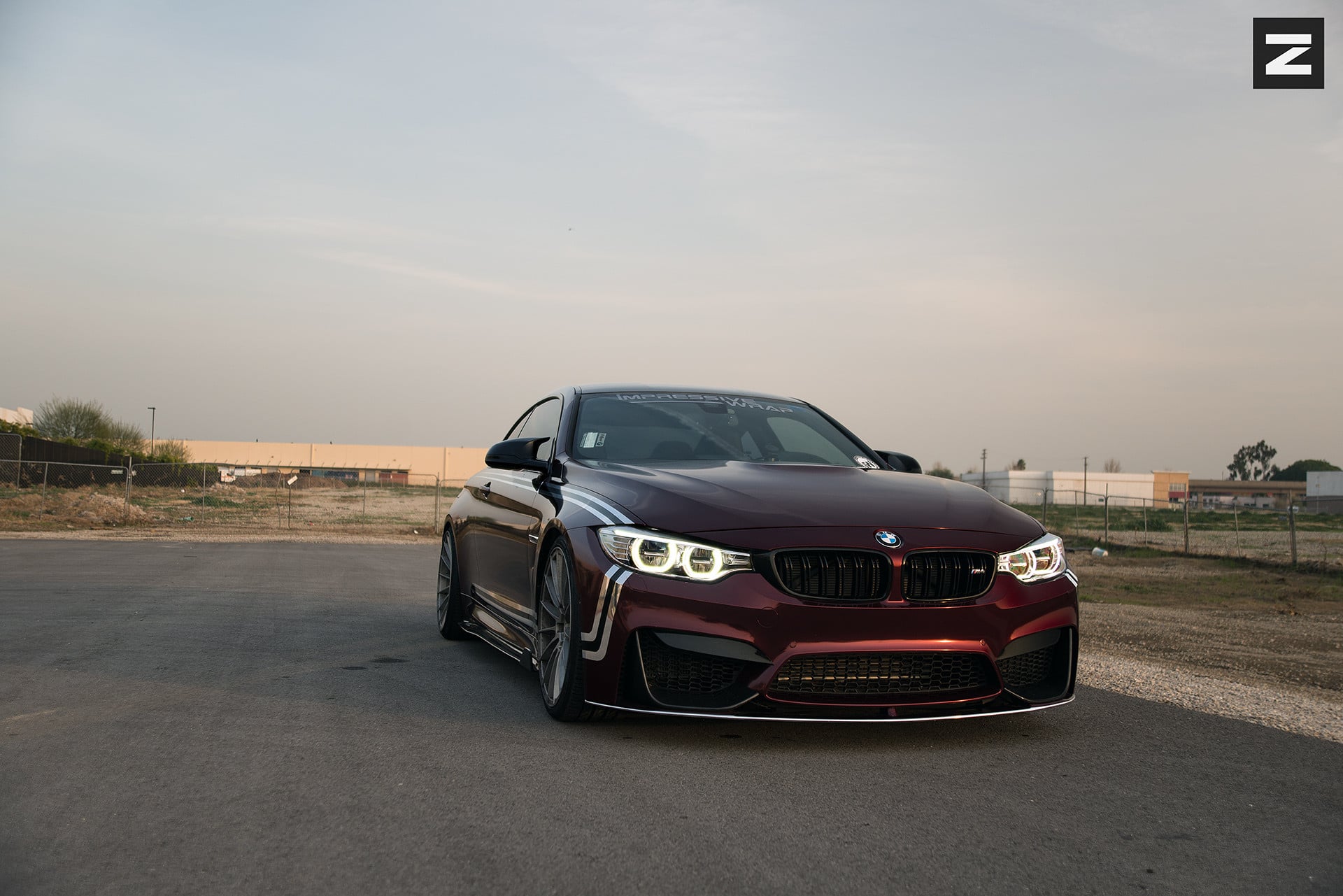 Red BMW 4-Series with Crystal Clear Halo Headlights - Photo by Zito Wheels