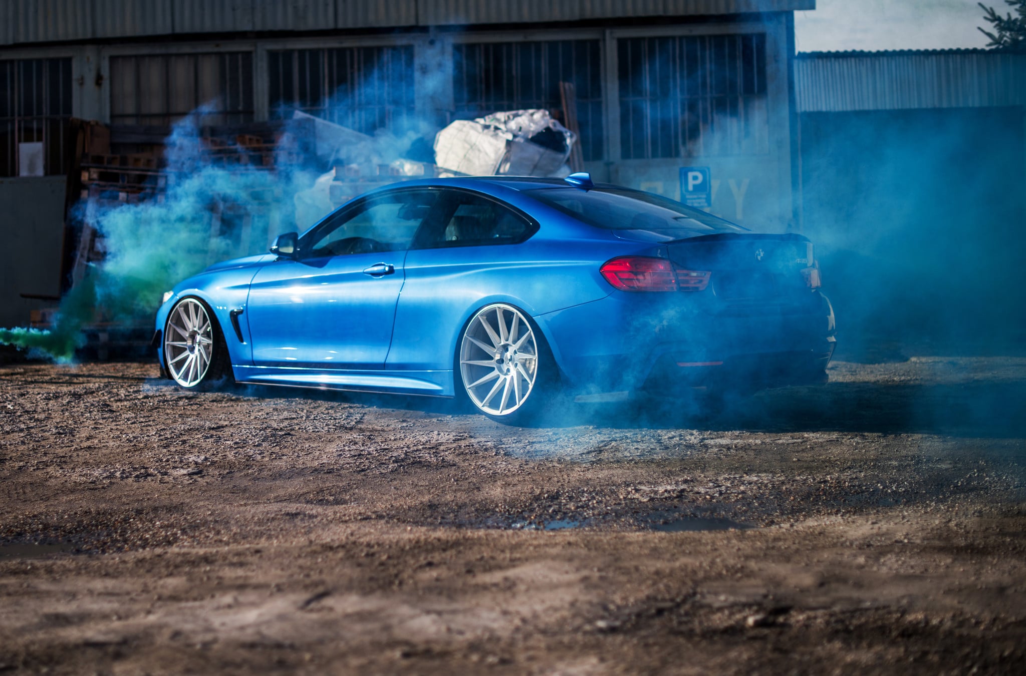 Blue BMW 4-Series with Rear Lip Spoiler - Photo by JR Wheels