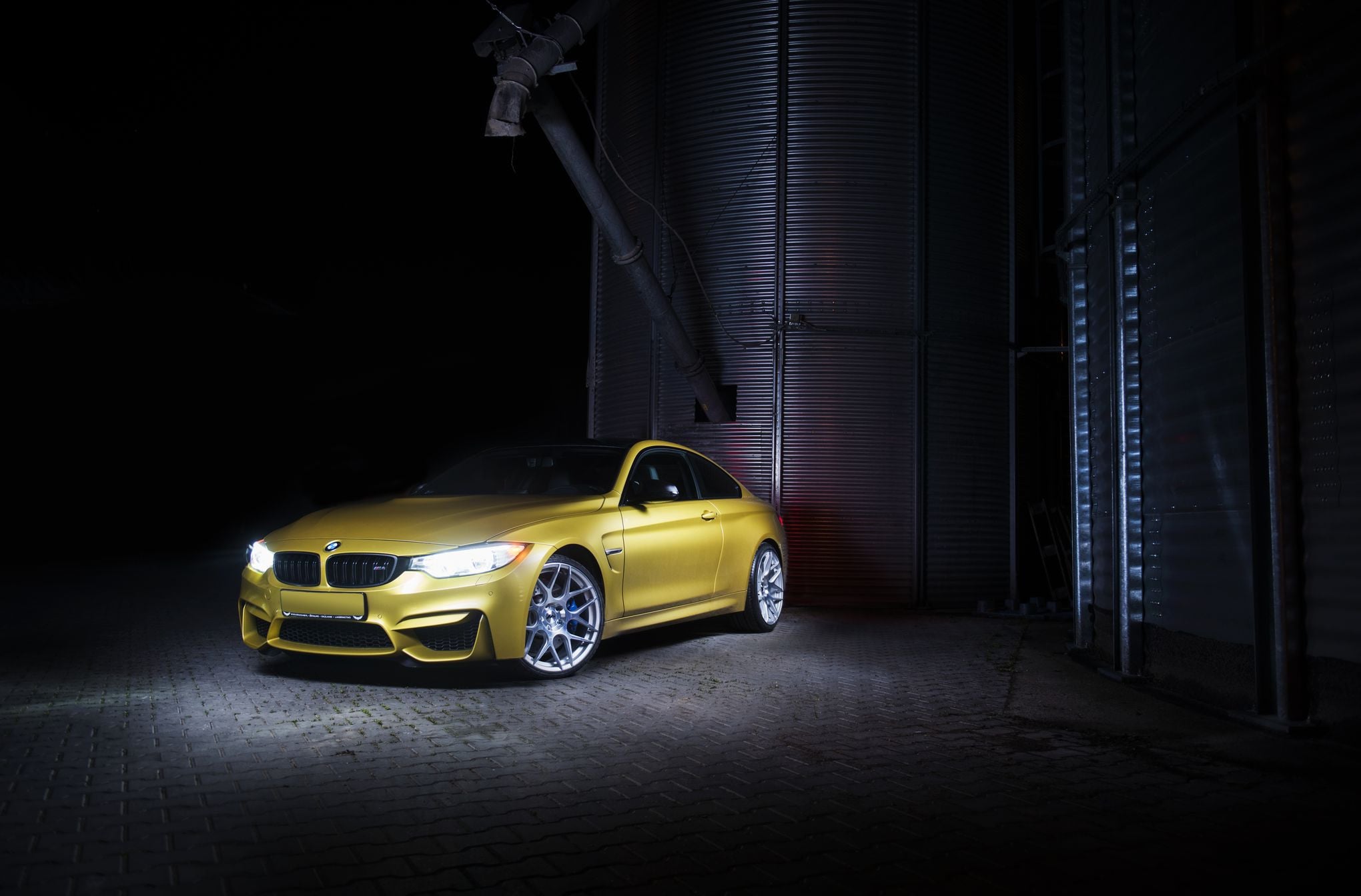 Yellow BMW 4-Series with Custom Front Bumper - Photo by JR Wheels