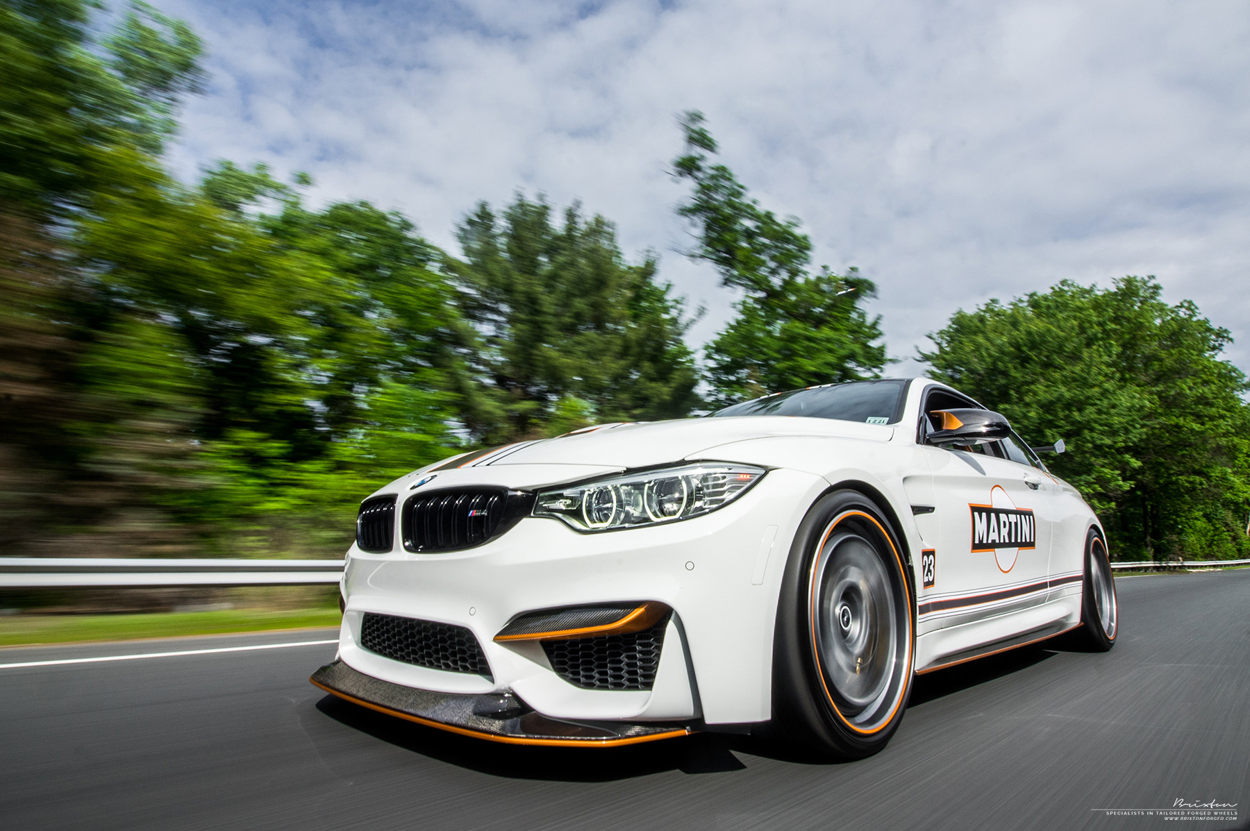 White BMW 4-Series with Carbon Fiber Front Lip - Photo by Brixton Forged Wheels