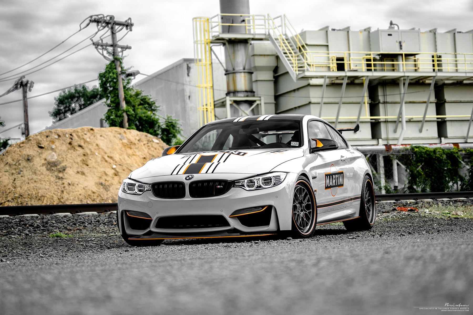 White BMW 4-Series with Aftermarket Halo Headlights - Photo by Brixton Forged Wheels