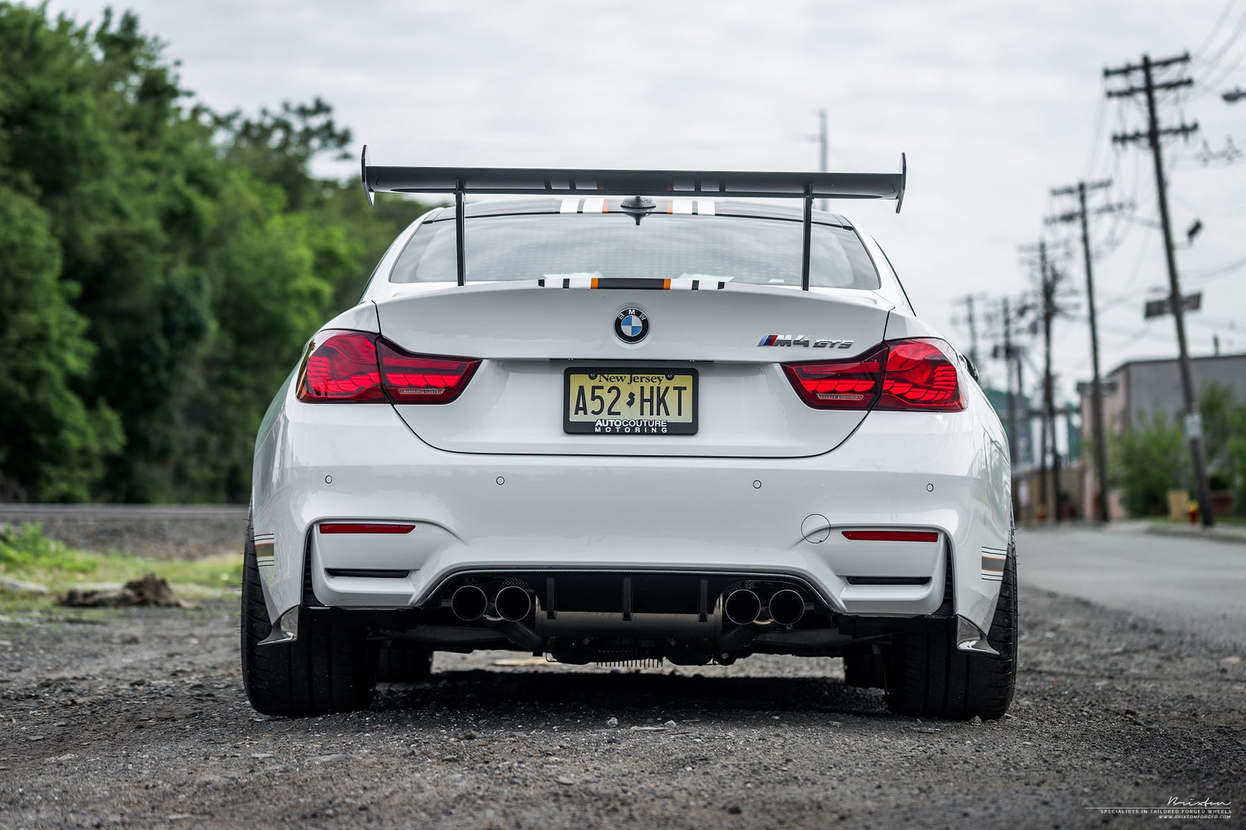 Custom Red LED Taillights on White BMW 4-Series - Photo by Brixton Forged Wheels