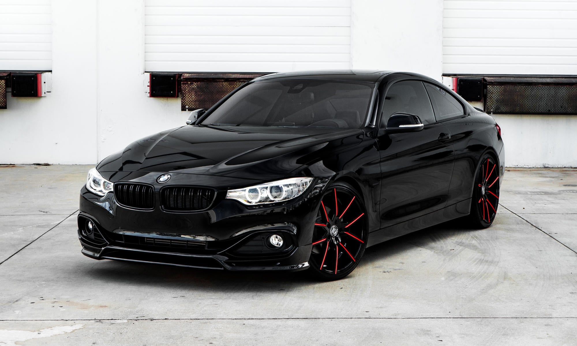 Aftermarket LED Headlights with Halo Rings on BMW 4 Series - Photo by Lexani