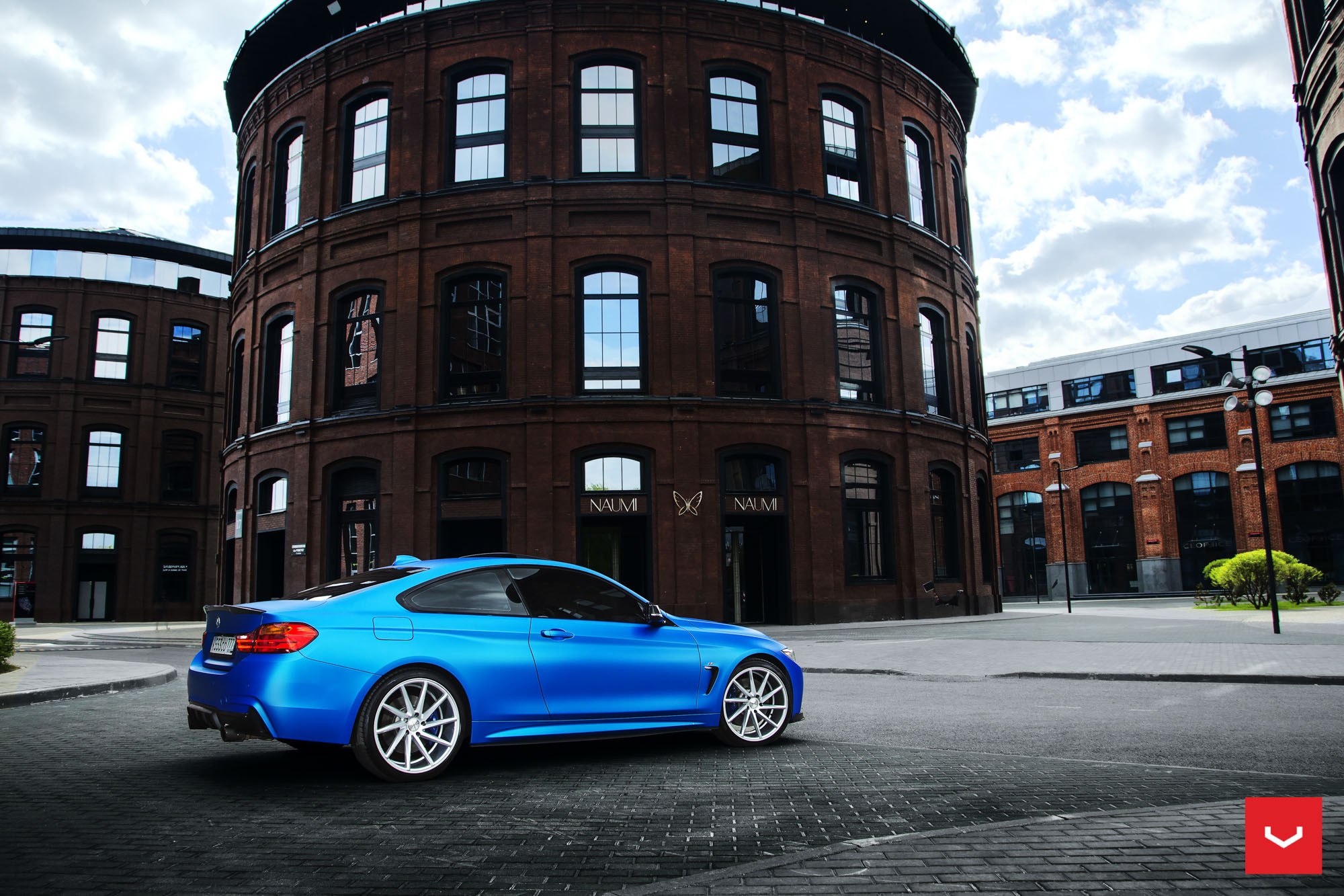 Matte Blue BMW 4-Series with Aftermarket Rear Diffuser - Photo by Vossen