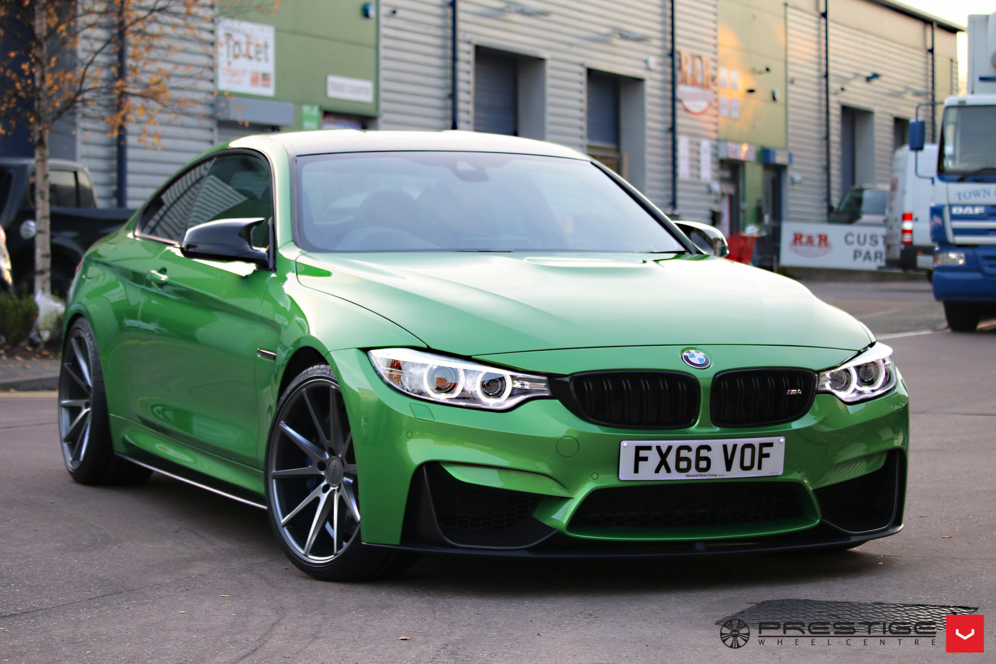 Custom Green BMW 4-Series with Halo Headlights - Photo by Vossen