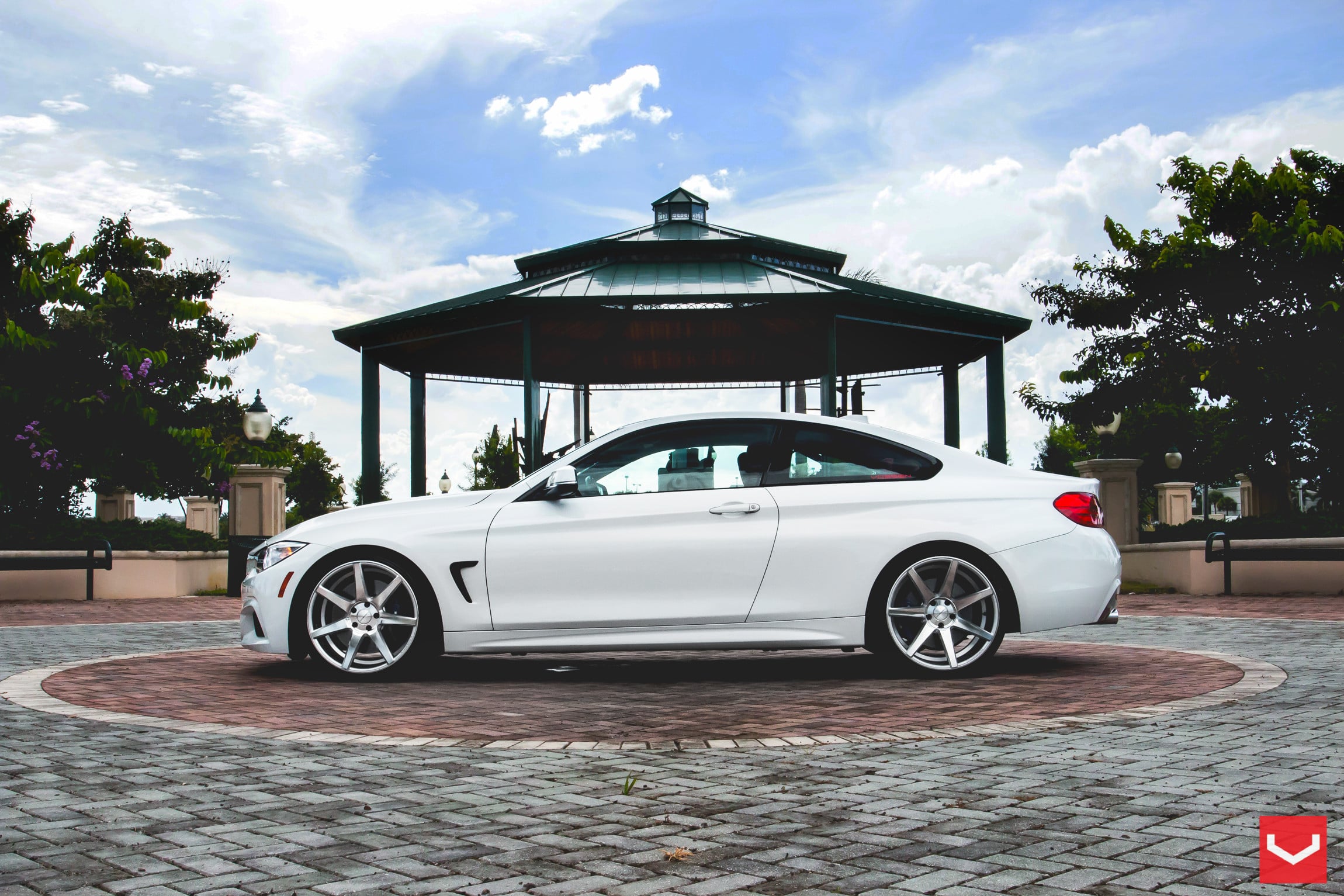 Chrome Vossen CV7 Rims on Custom White BMW 4-Series - Photo by Vossen