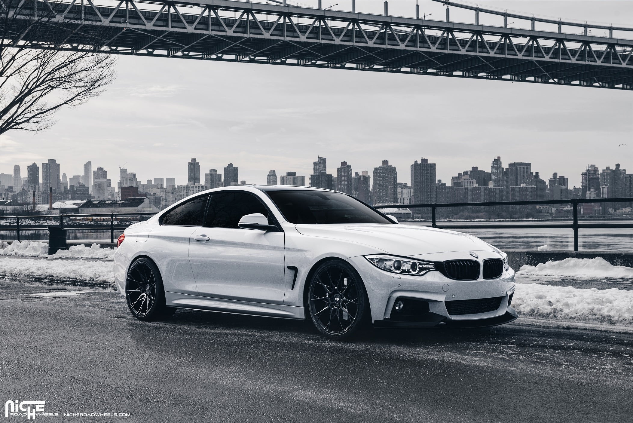 Aftermarket Side Scoops on White BMW 4-Series - Photo by Niche