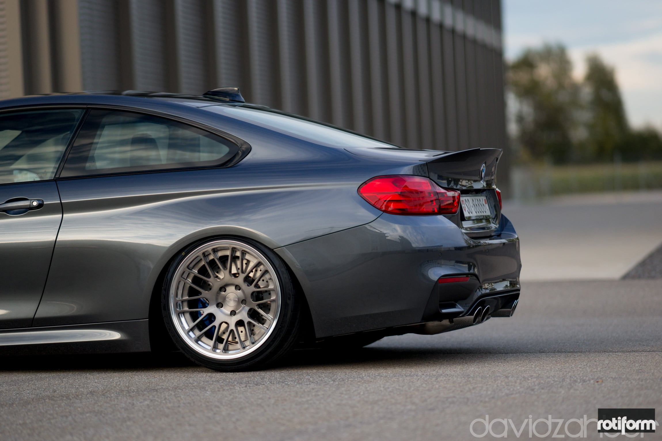 Dark Gray BMW M4 Rear Lip Spoiler - Photo by Rotiform