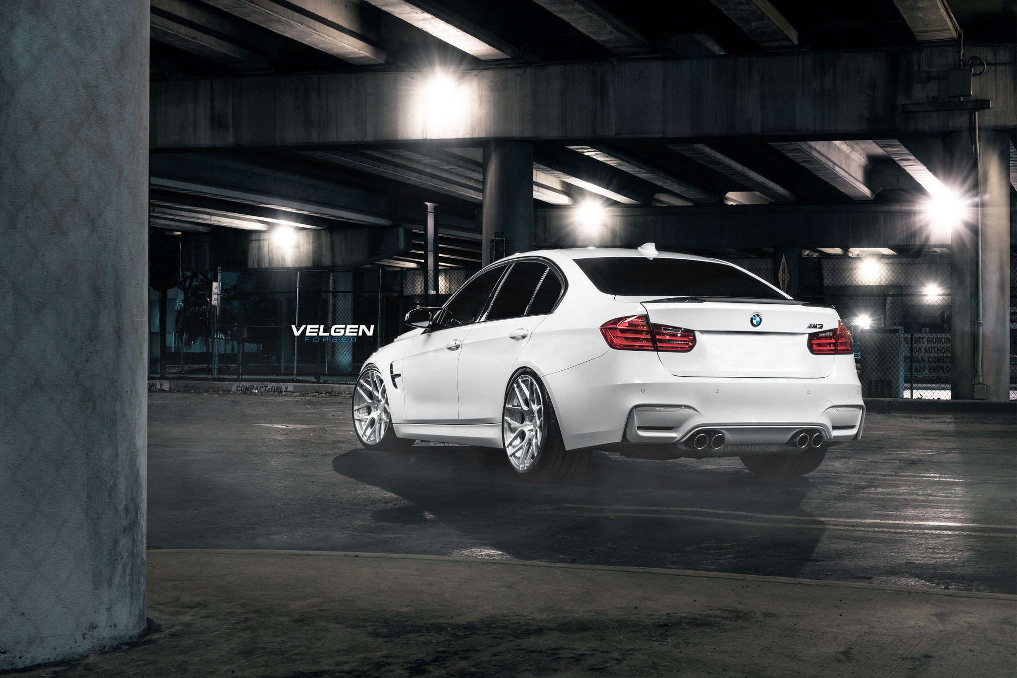 Aftermarket Rear Diffuser on White BMW 4-Series - Photo by Velgen
