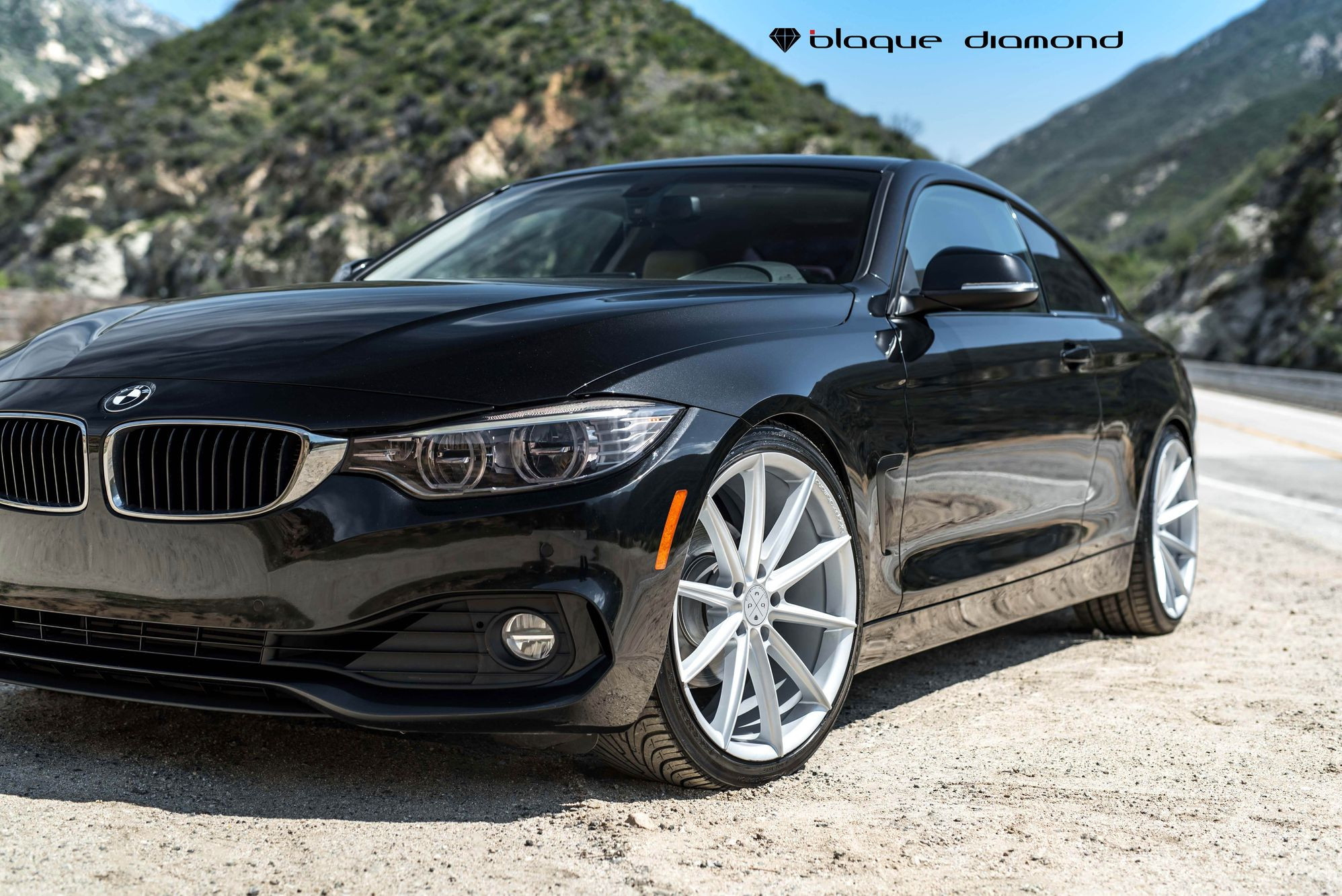 Silver Blaque Diamond Rims on Black BMW 4-Series - Photo by Blaque Diamond