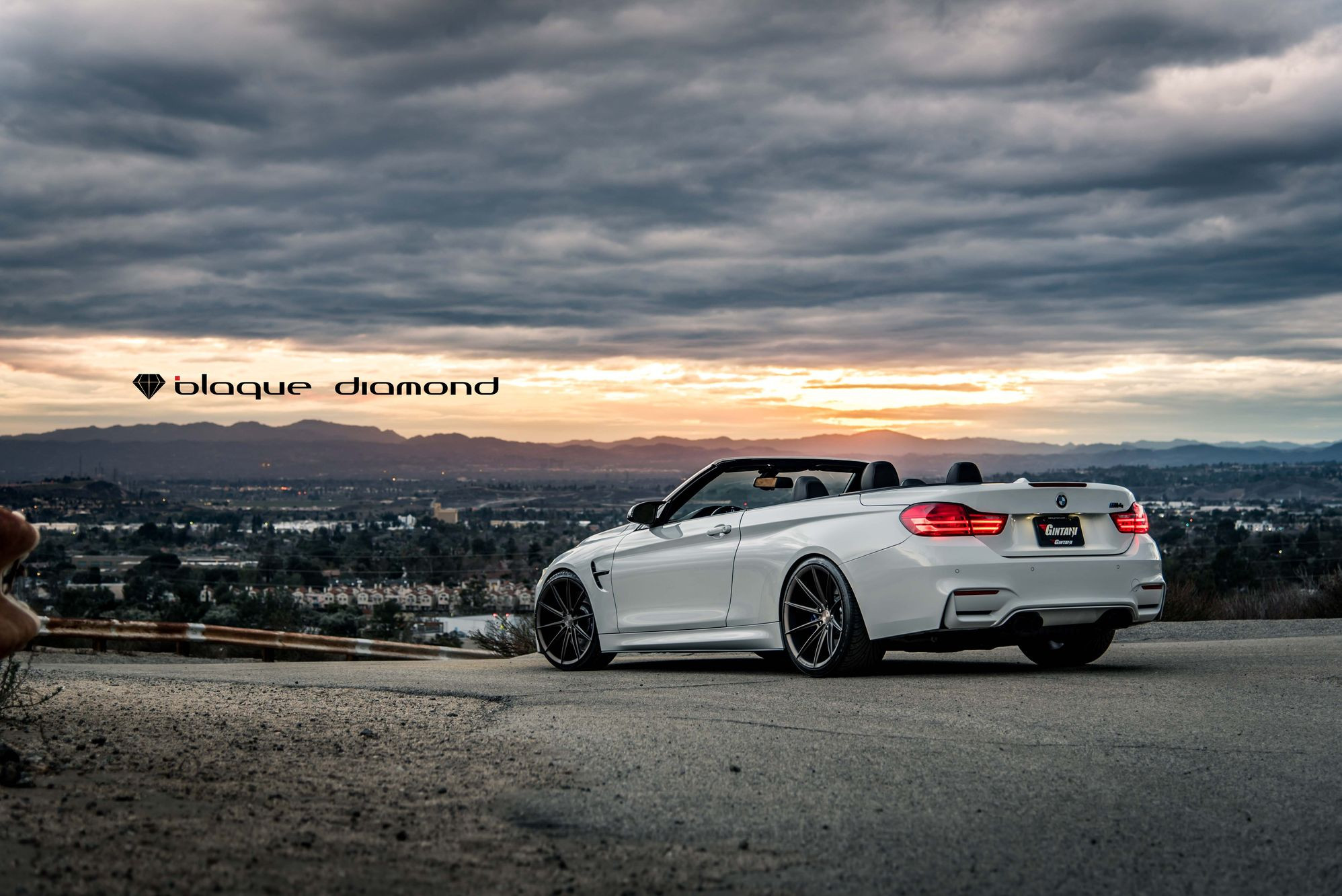 Aftermarket Rear Diffuser on White Convertible BMW 4-Series - Photo by Blaque Diamond