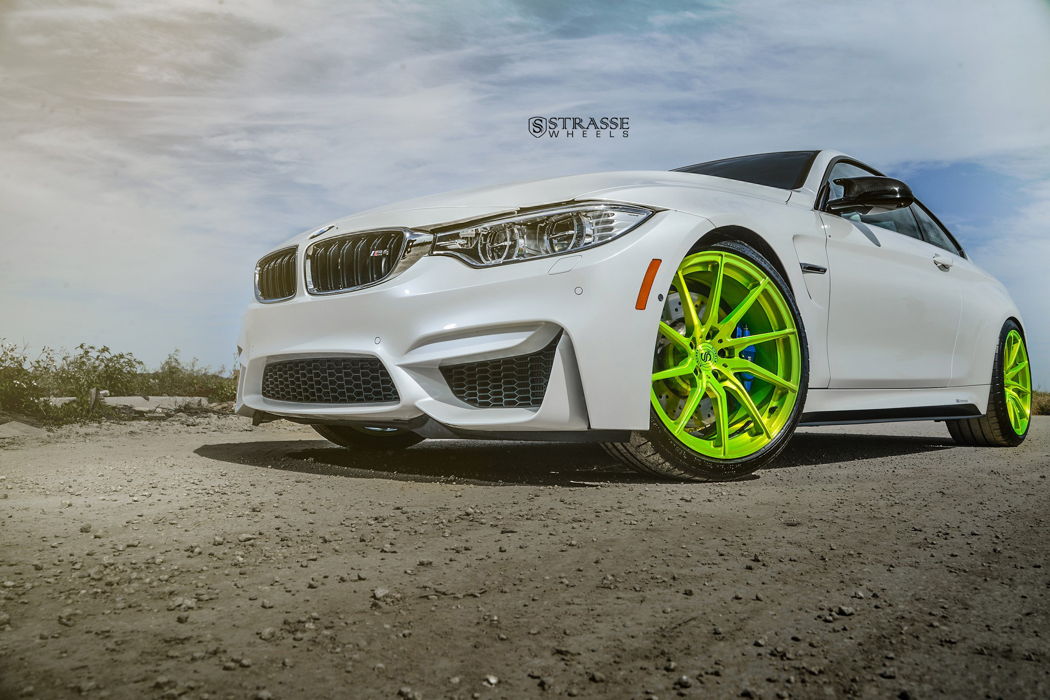 Custom Projector Headlights on White BMW 4-Series - Photo by Strasse Forged