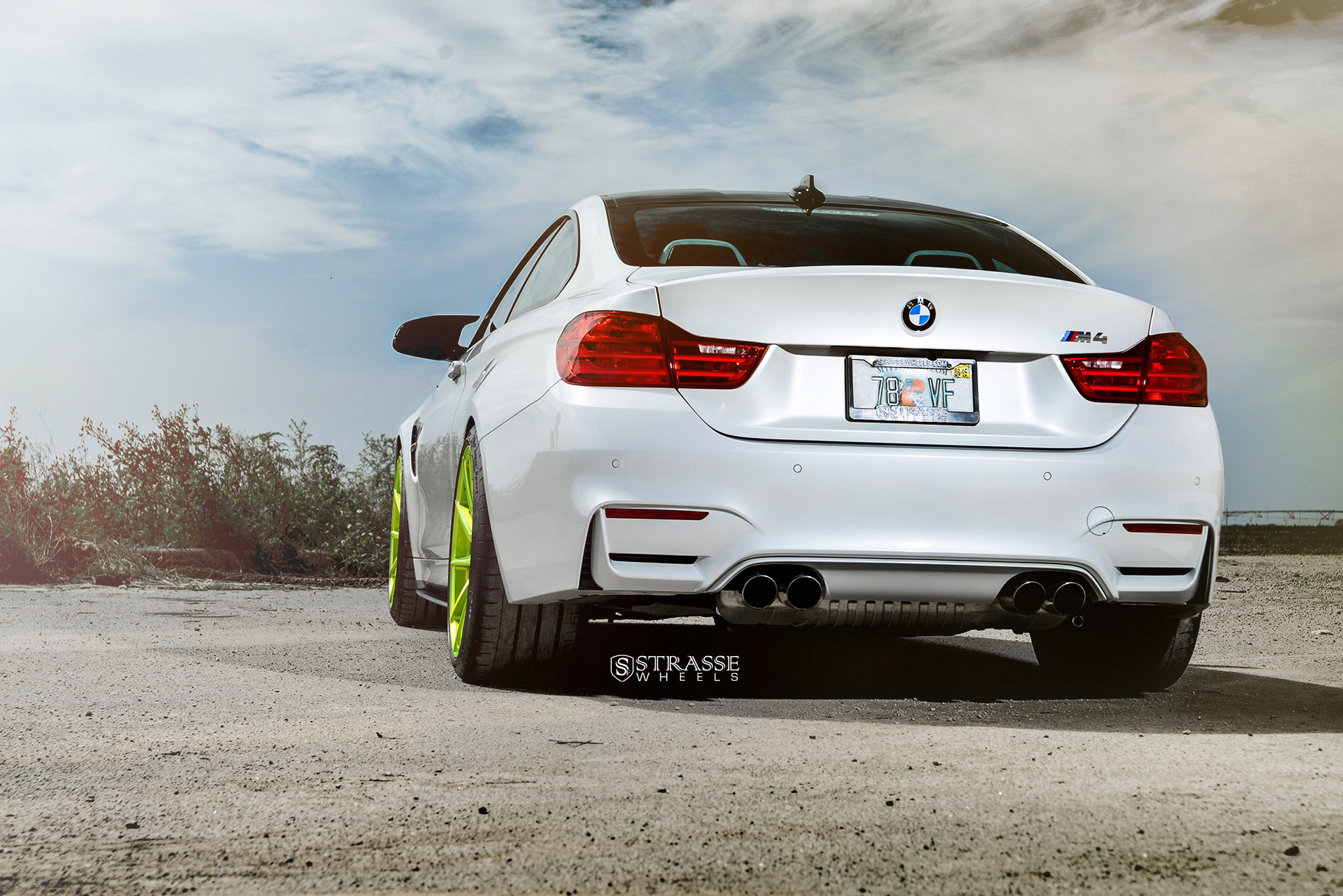 White BMW 4-Series with Red LED Taillights - Photo by Strasse Forged