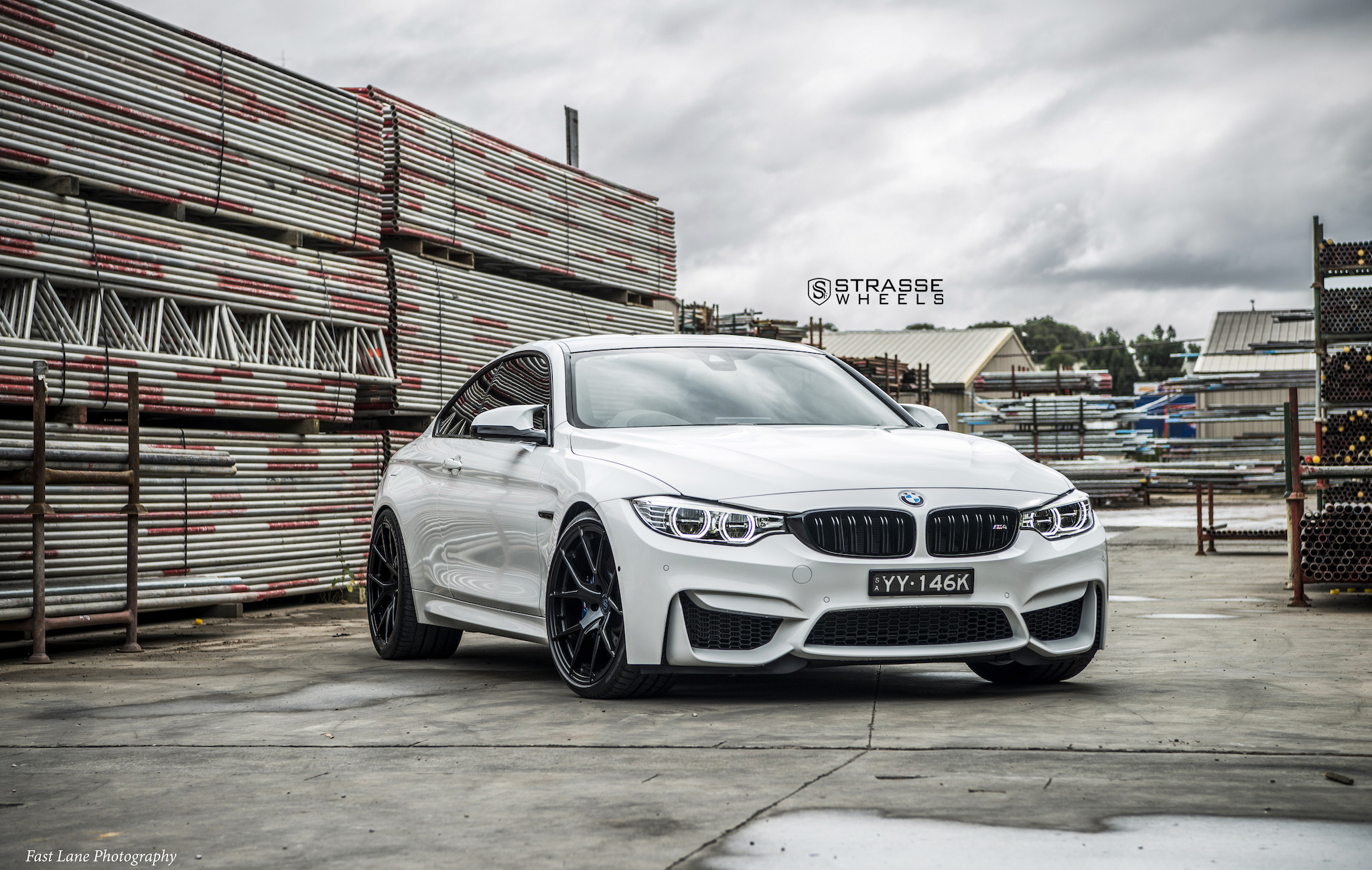 White BMW 4-Series with Halo Headlights - Photo by Strasse Forged