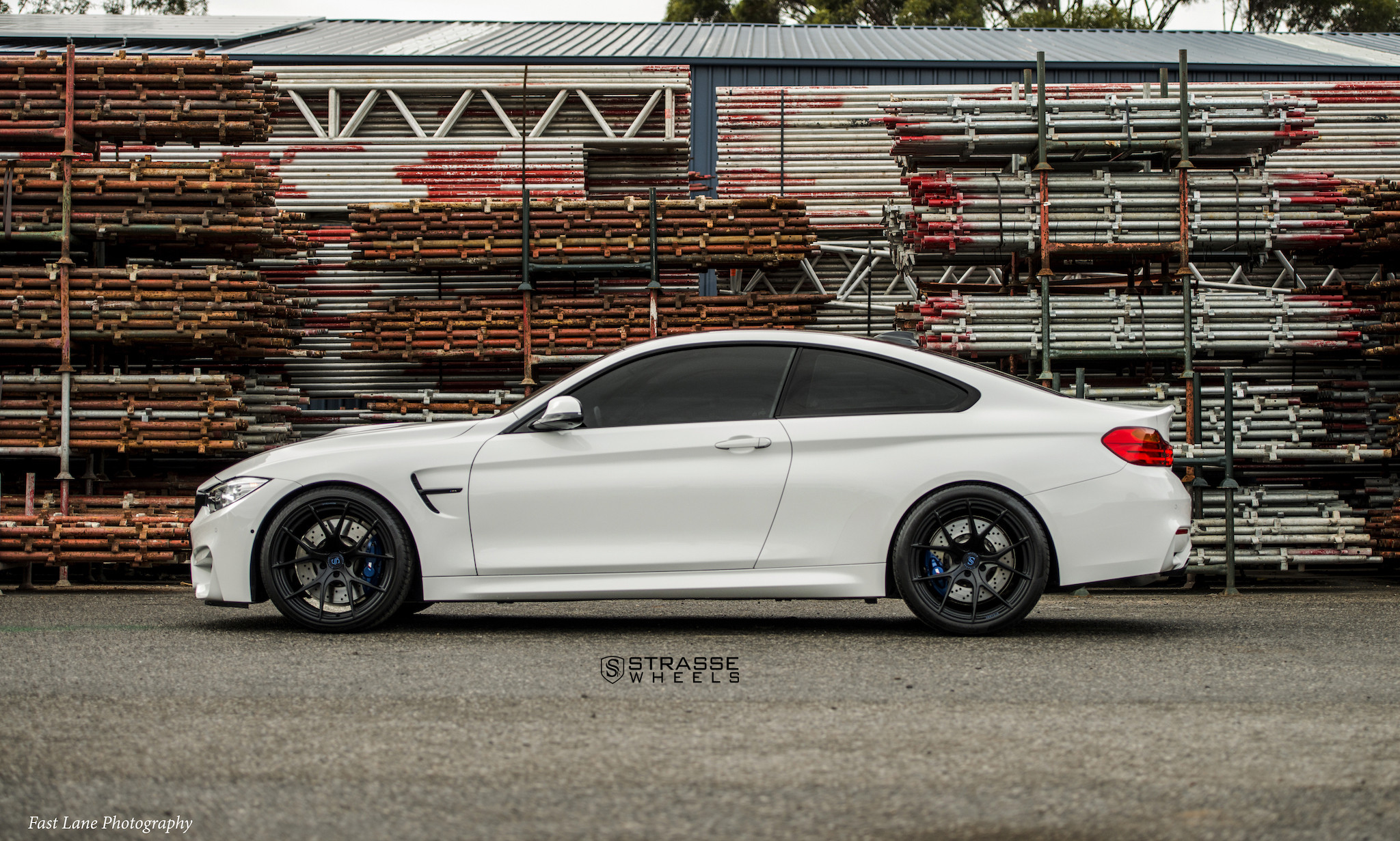 Custom Side Skirts on White BMW 4-Series - Photo by Strasse Forged