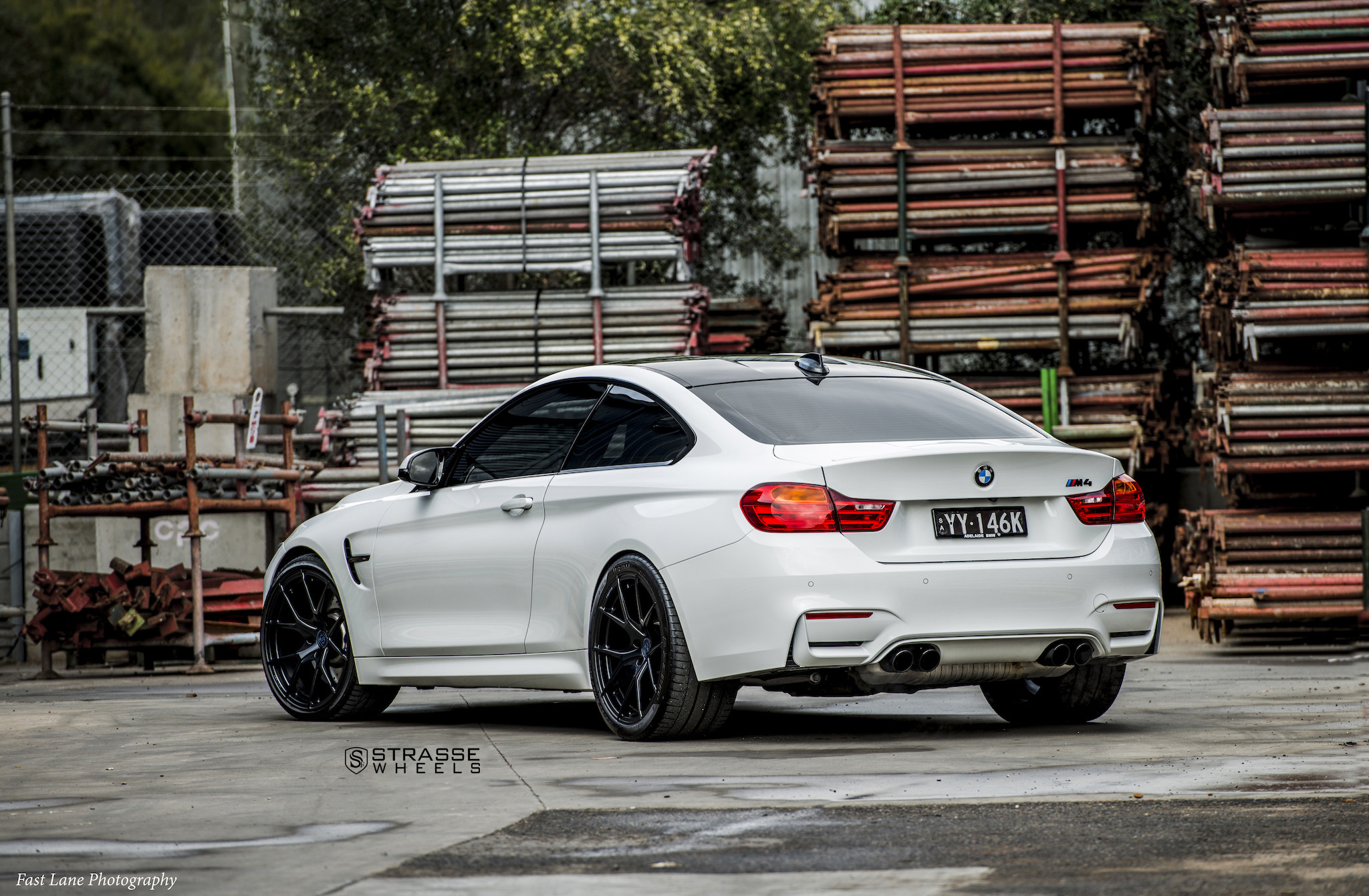White BMW 4-Series with Aftermarket Rear Diffuser - Photo by Strasse Forged