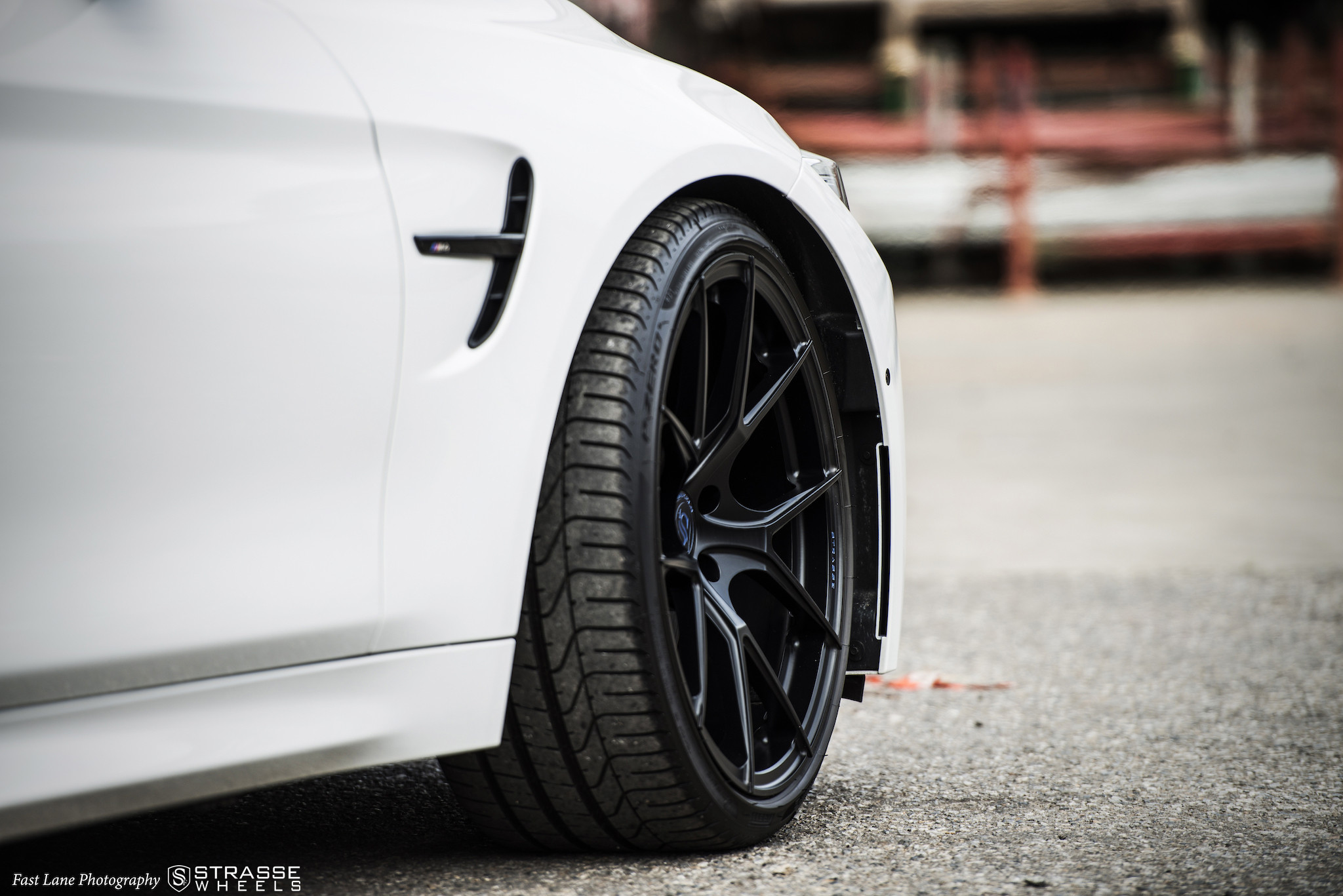White BMW 4-Series with Matte Black Strasse Wheels - Photo by Strasse Forged