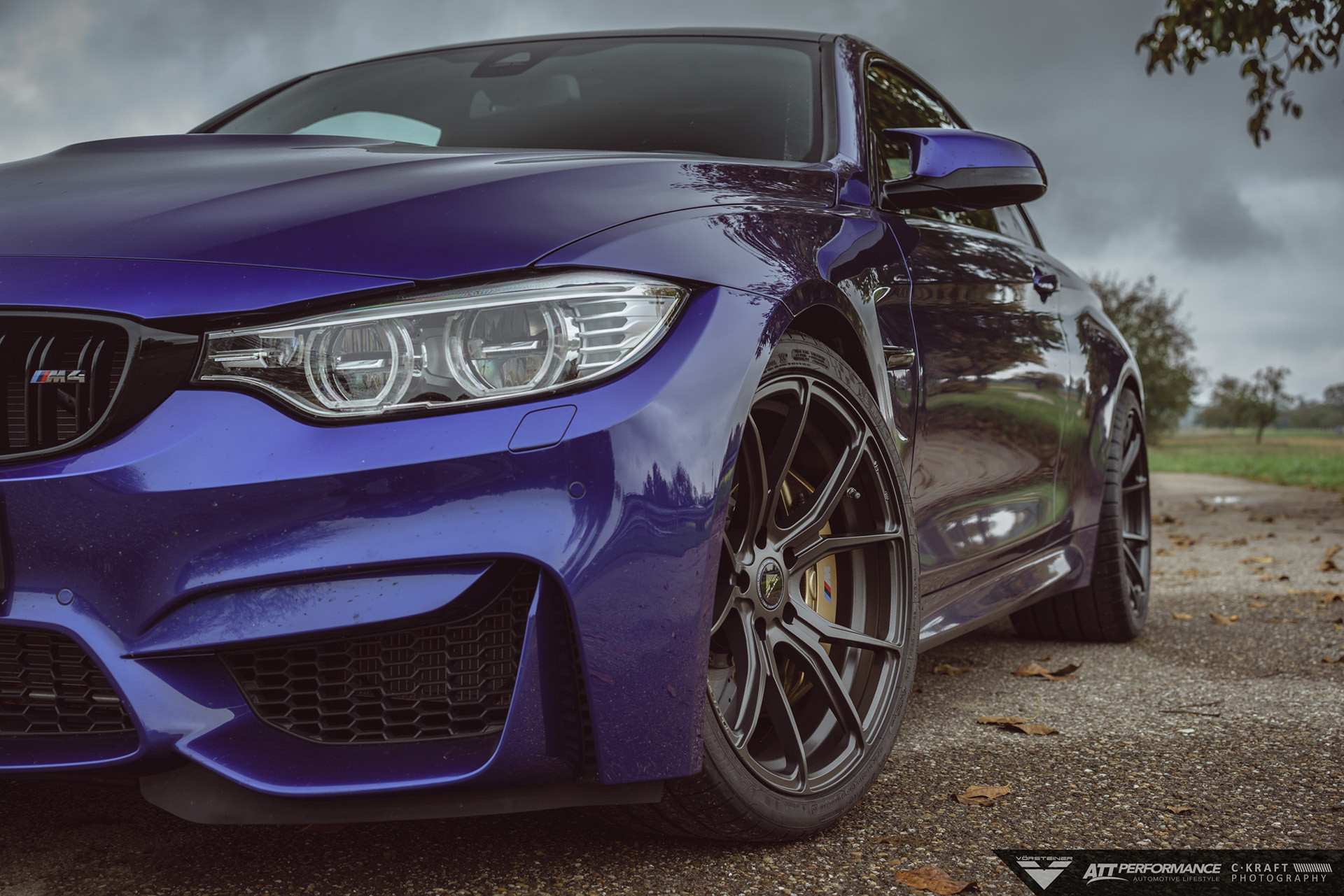 Blue BMW 4-Series with Dark Smoke Headlights - Photo by Vorstiner
