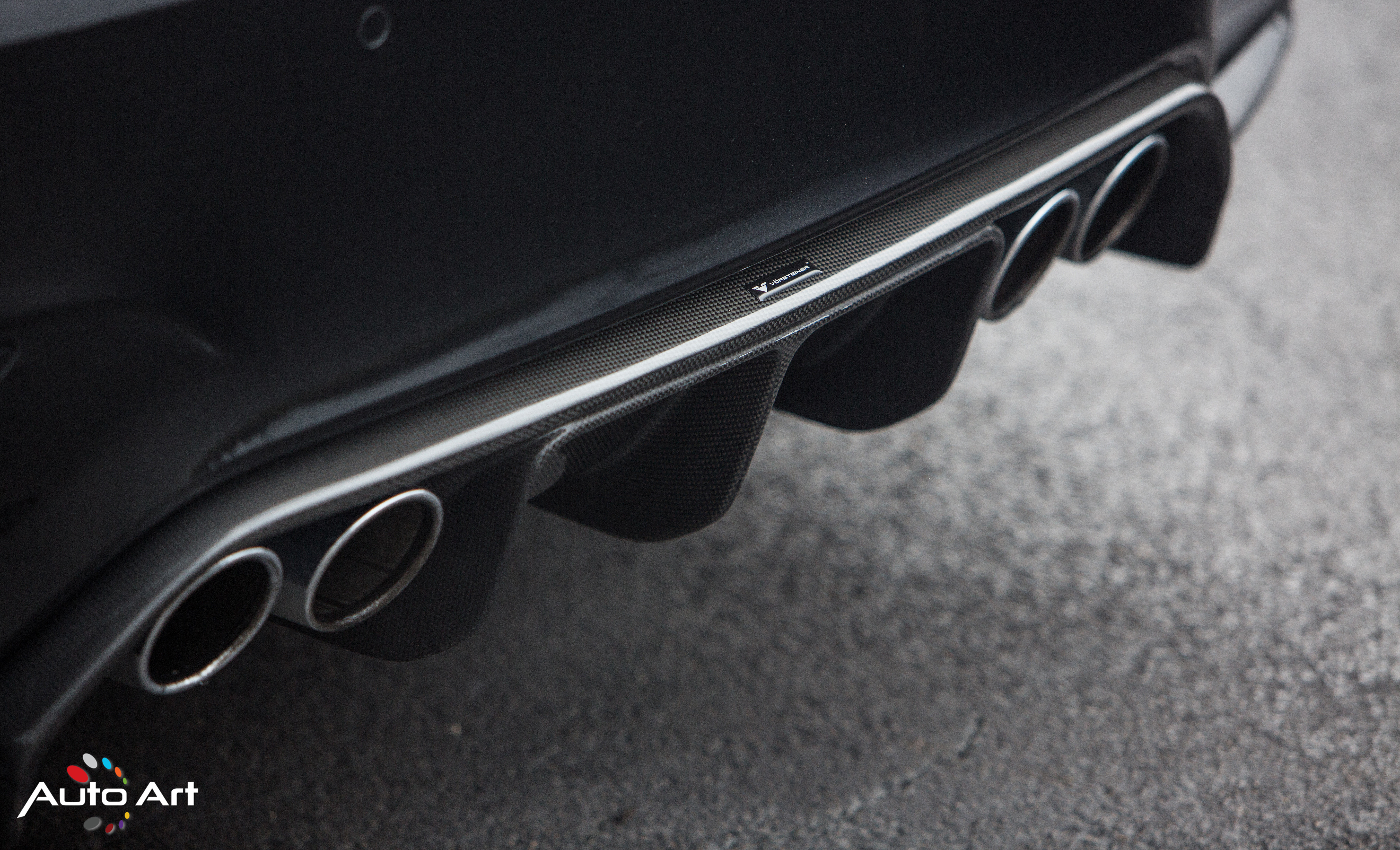 Carbon Fiber Rear Diffuser on Black BMW 4-Series - Photo by Vorstiner