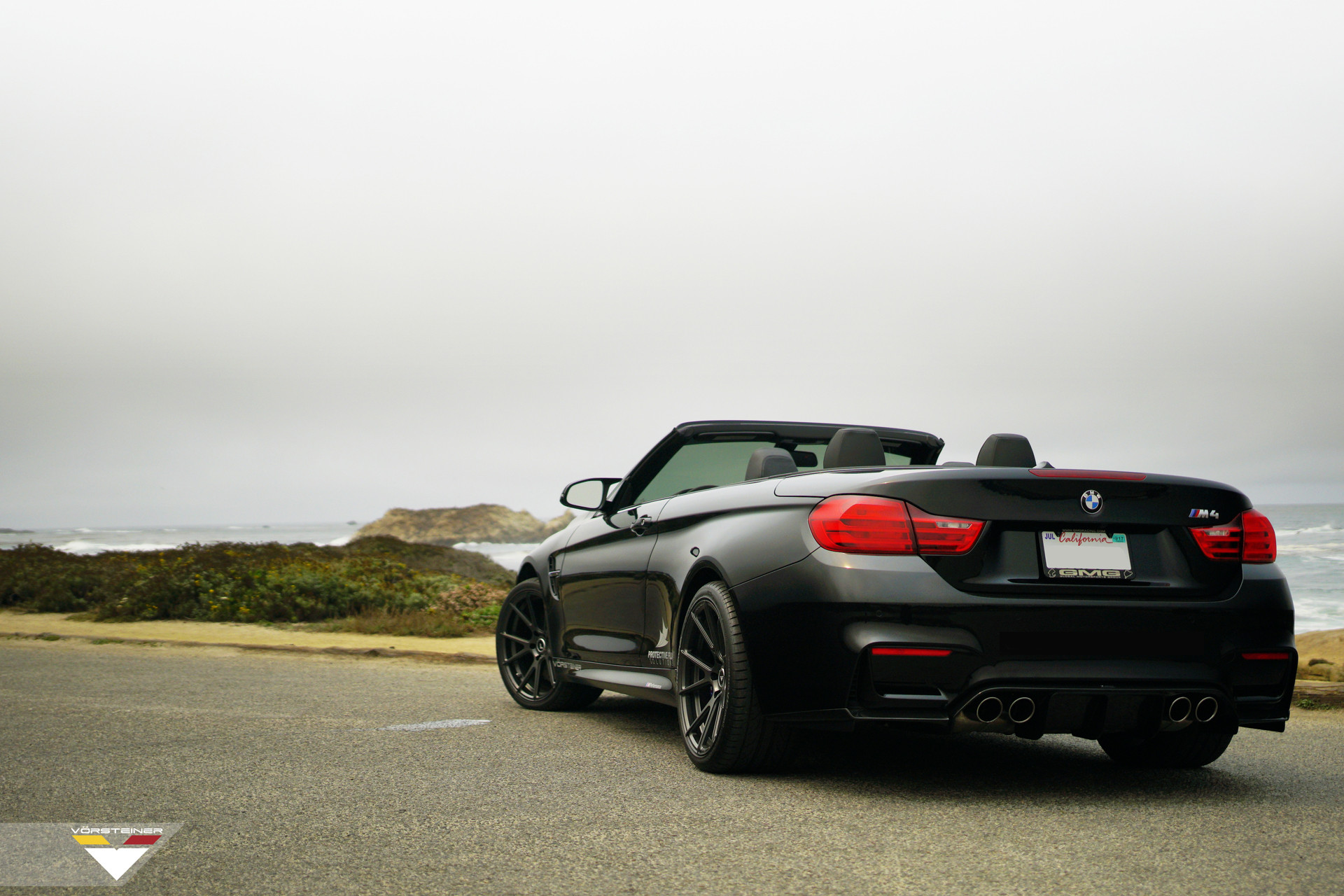 Red LED Taillights on Black Convertible BMW 4-Series - Photo by Vorstiner