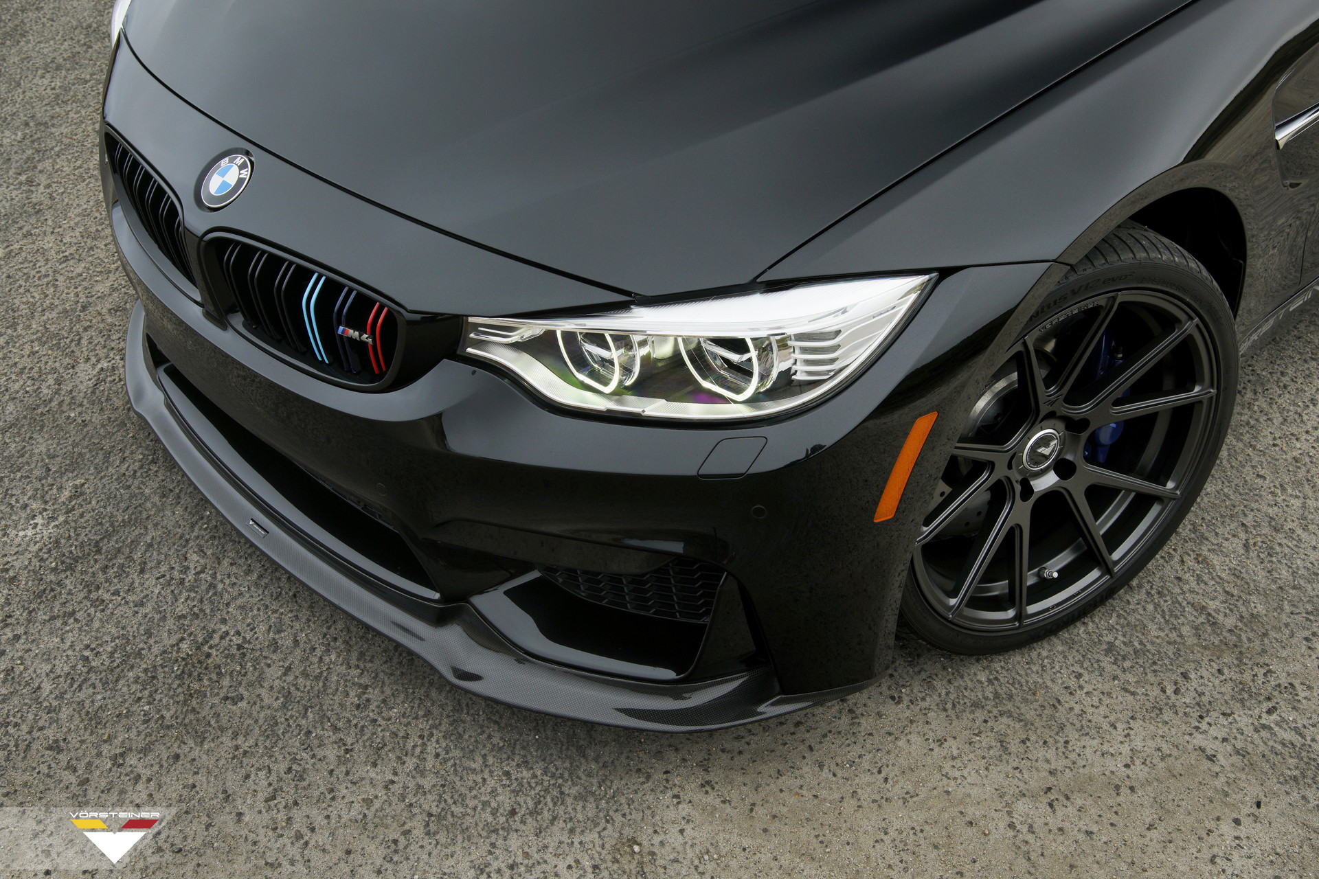 Black BMW 4-Series with Aftermarket Front Lip - Photo by Vorstiner