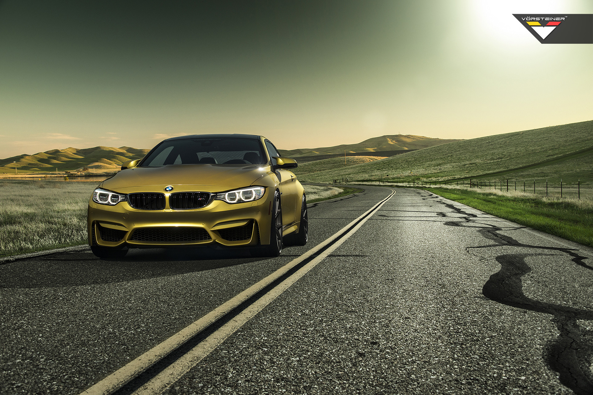 Yellow BMW 4-Series with Blacked Out Grille - Photo by Vorstiner