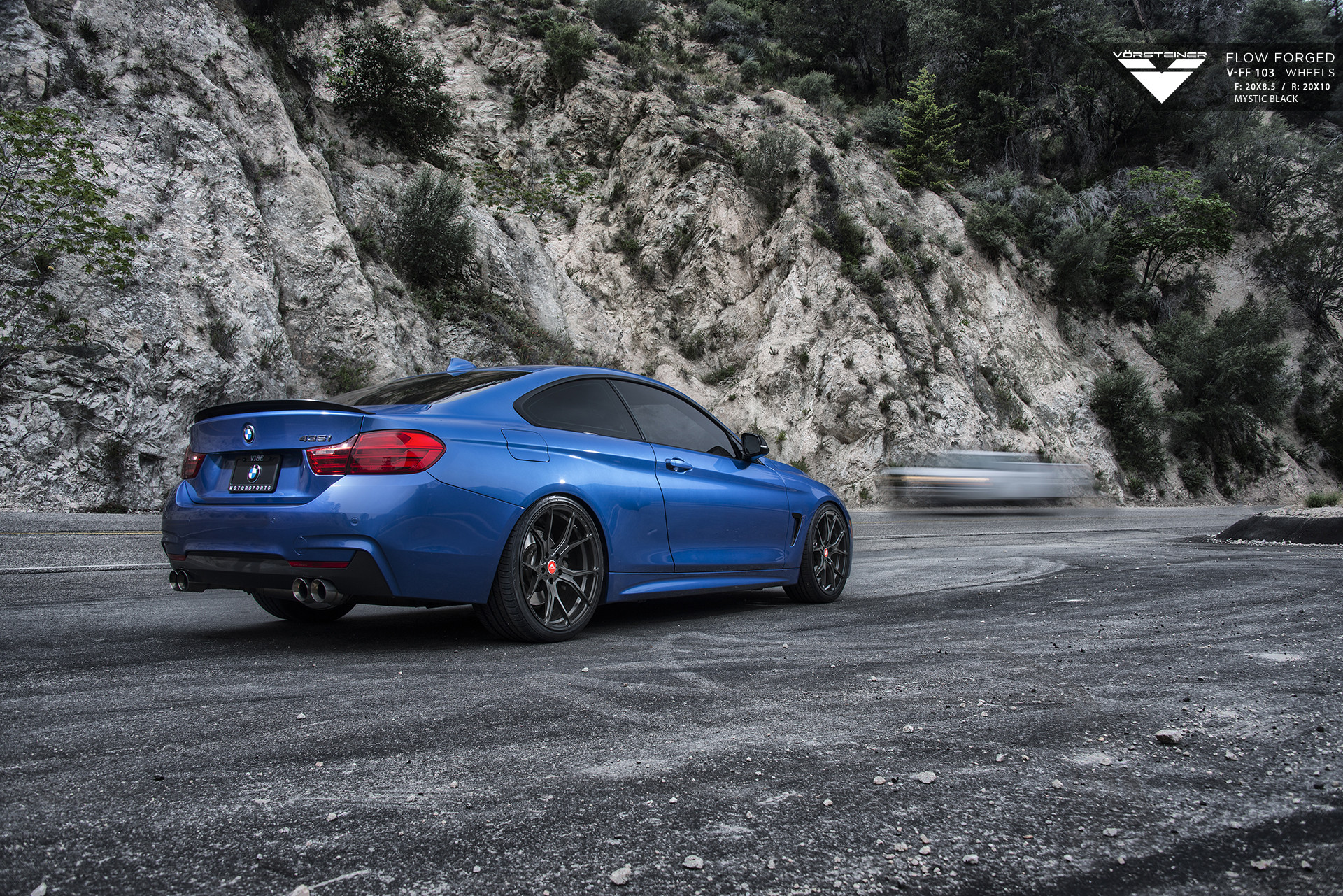 Blue BMW 4-Series with Factory Style Rear Spoiler - Photo by Vorstiner