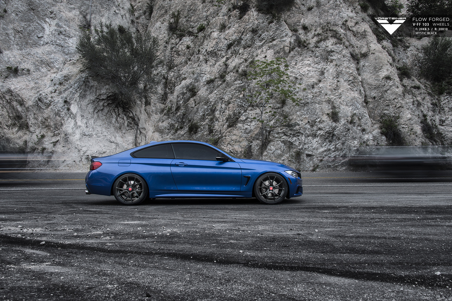 Mystic Black Vorsteiner Wheels on Blue BMW 4-Series - Photo by Vorstiner
