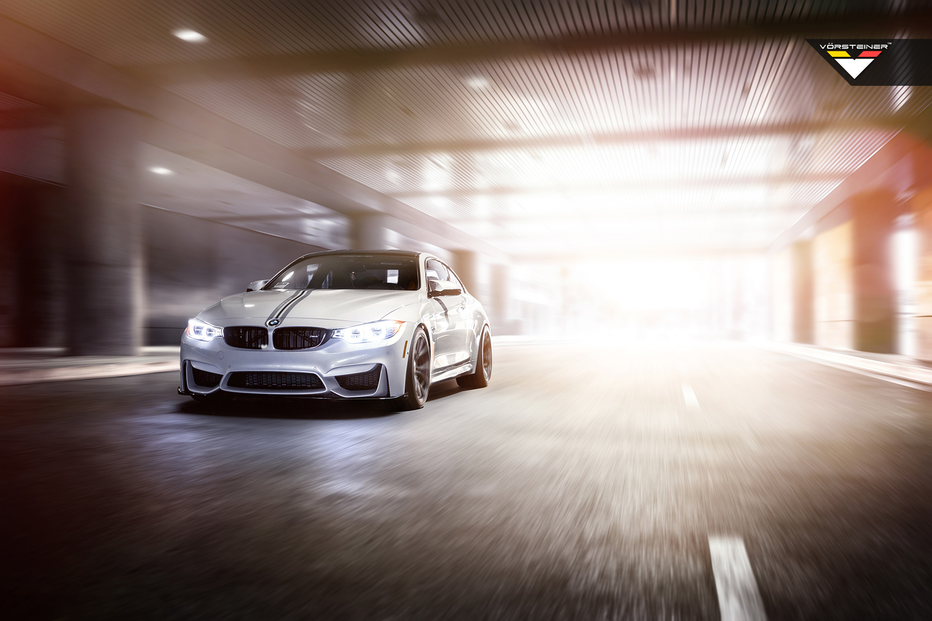 White BMW 4-Series with Aftermarket Headlights - Photo by Vorstiner