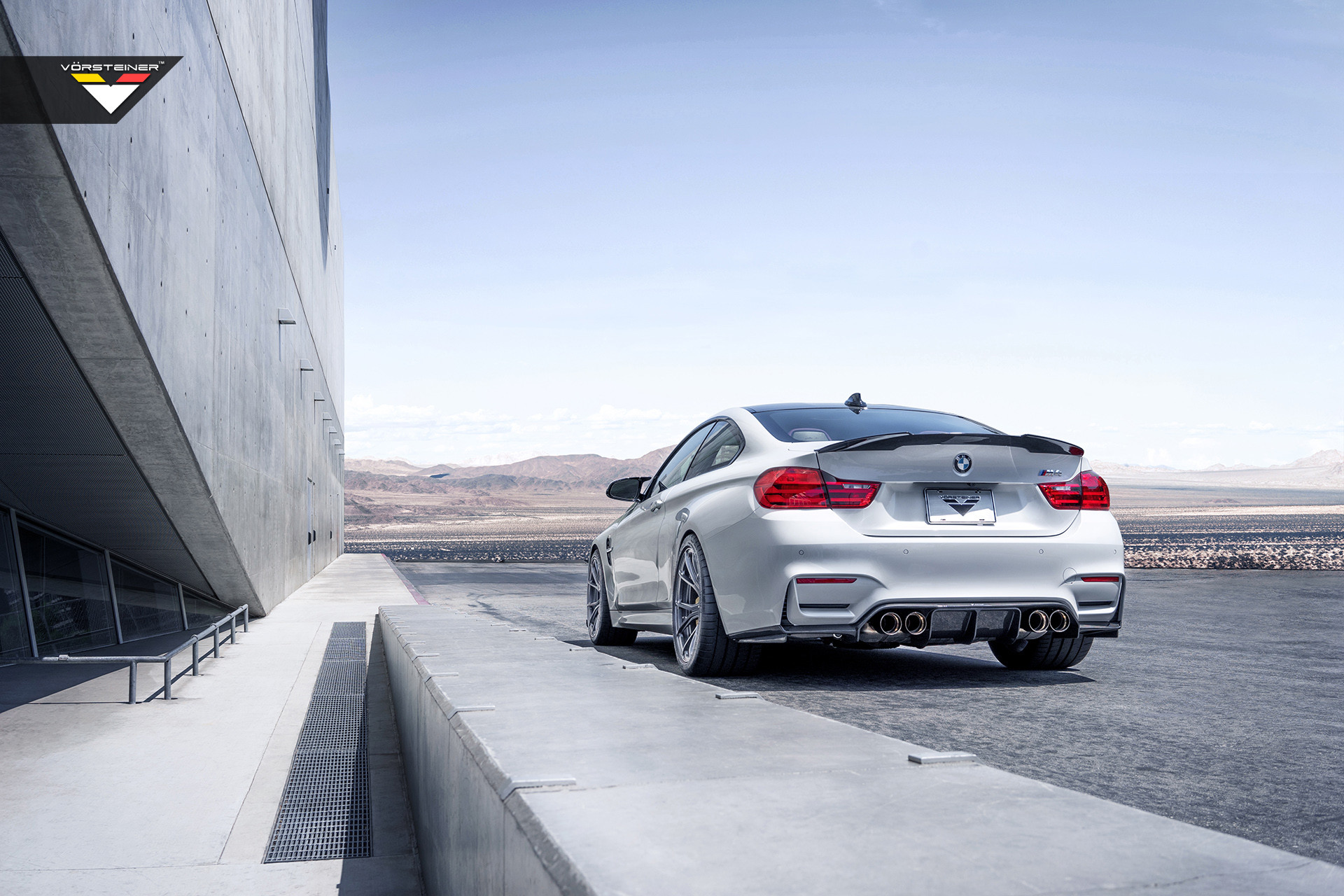 White BMW 4-Series with Carbon Fiber Rear Diffuser - Photo by Vorstiner