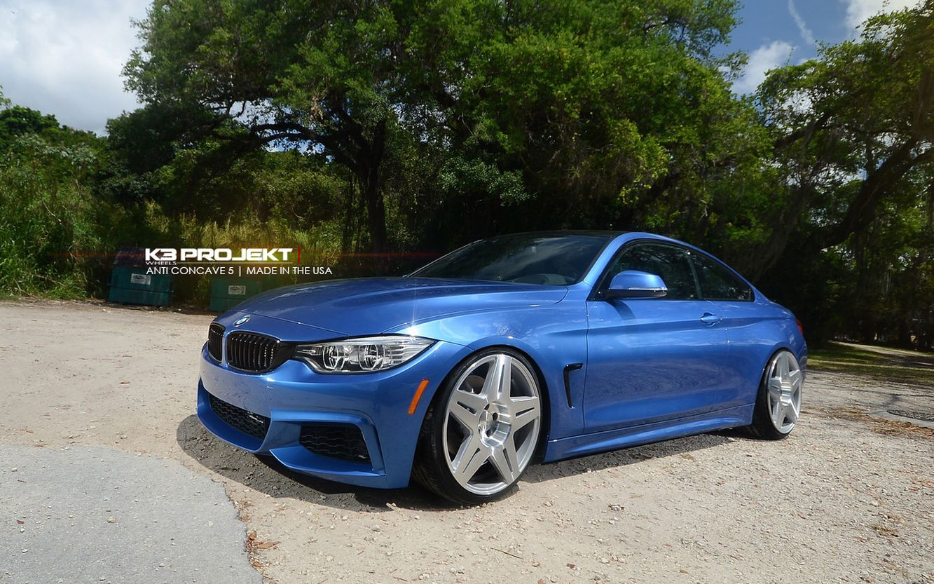 Blue BMW 4-Series with Custom Headlights - Photo by K3 Project
