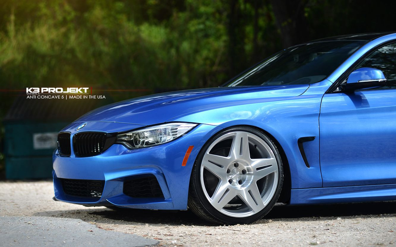 Blue BMW 4-Series with Custom Chrome Rims - Photo by K3 Project