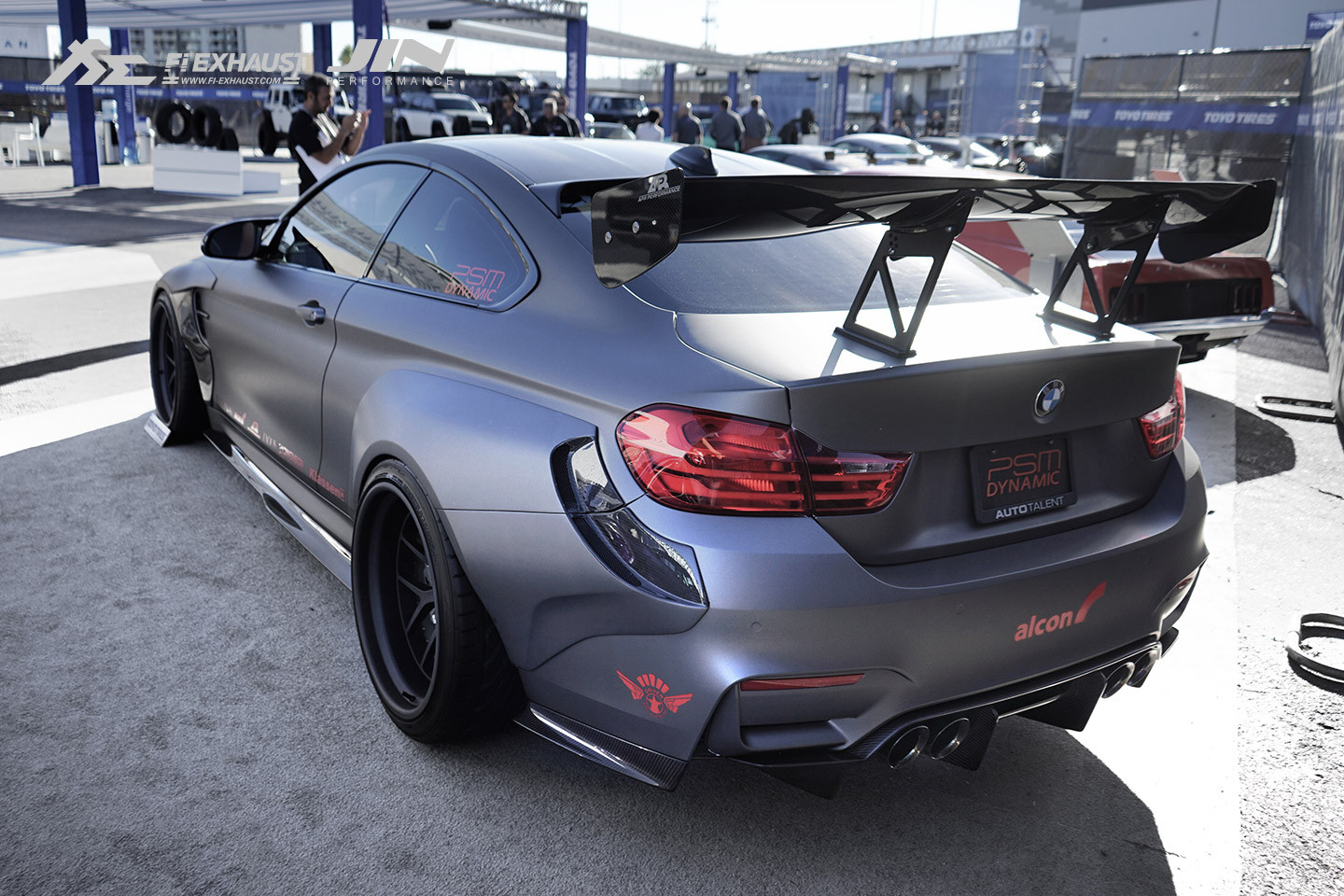 Yellow BMW 4-Series with Custom Red LED Taillights - Photo by Fi exhaust