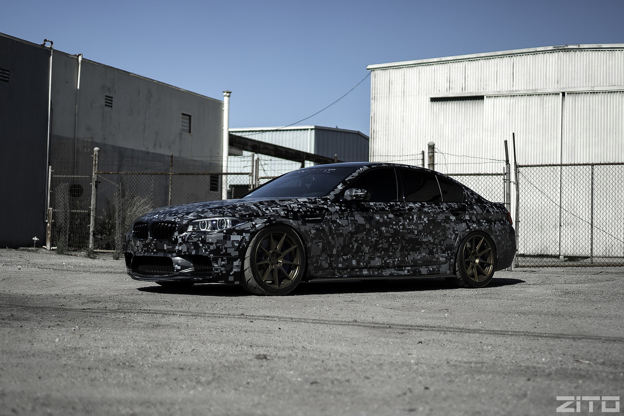 Camo Painted BMW 5-Series with Custom Zito Rims - Photo by Zito Wheels