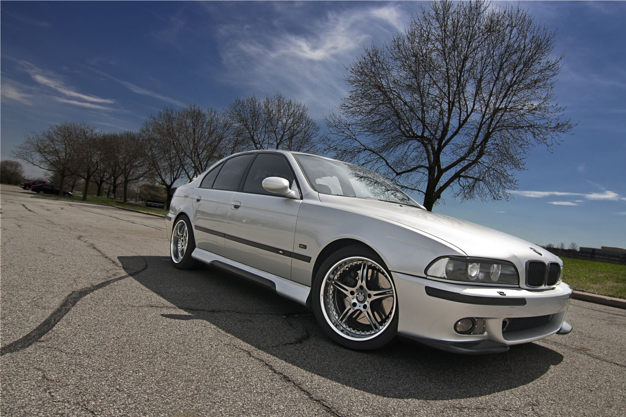 Custom Chrome Wheels on Gray BMW 5-Series - Photo by dan kinzie