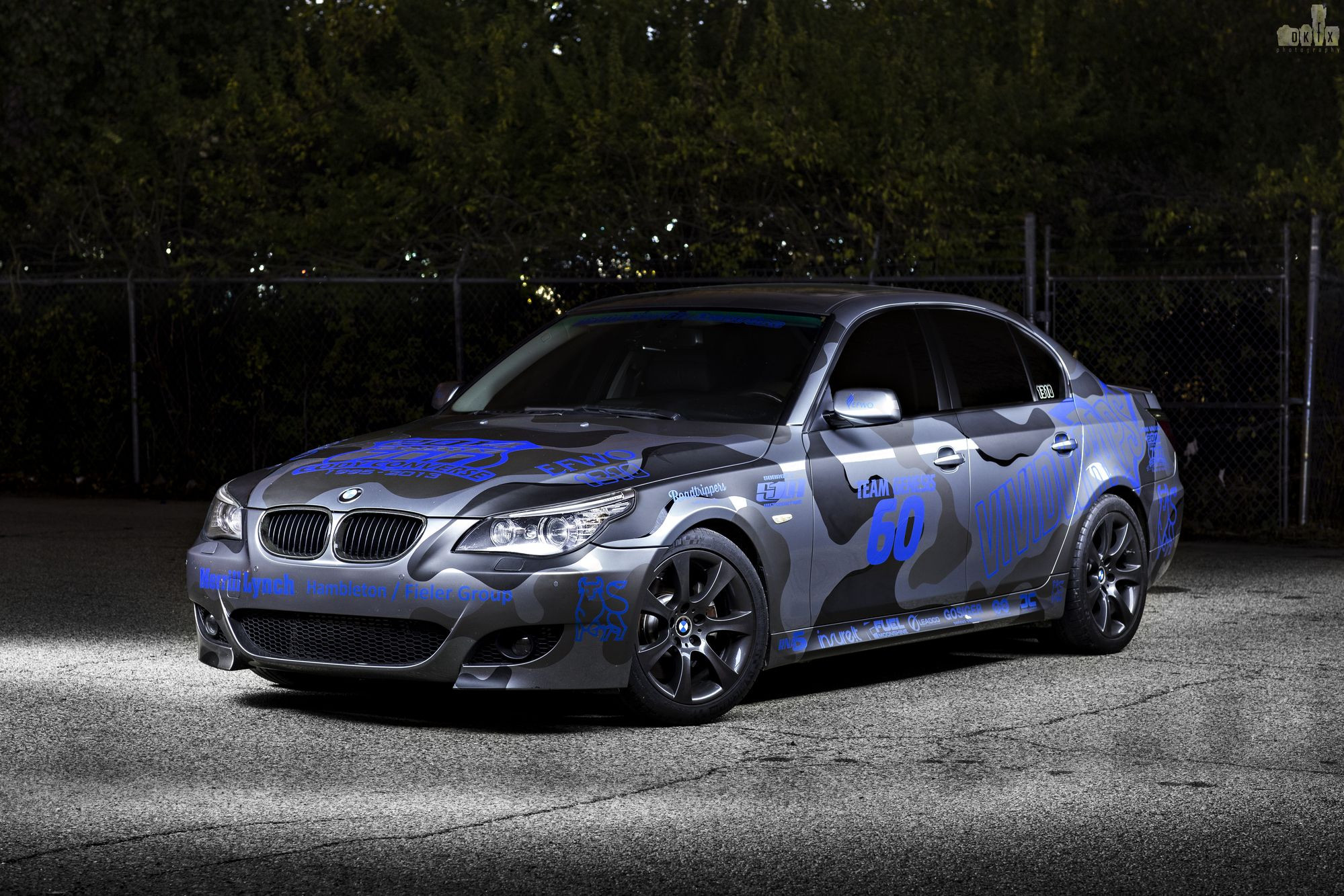 Gray Debadged BMW 5-Series with Crystal Clear Headlights - Photo by dan kinzie